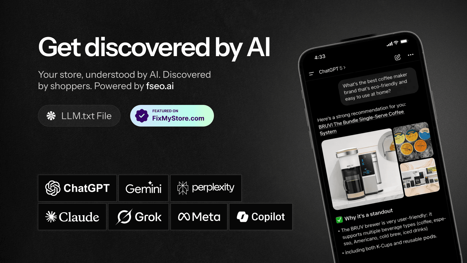 create llms.txt file for shopify store's AI visibility
