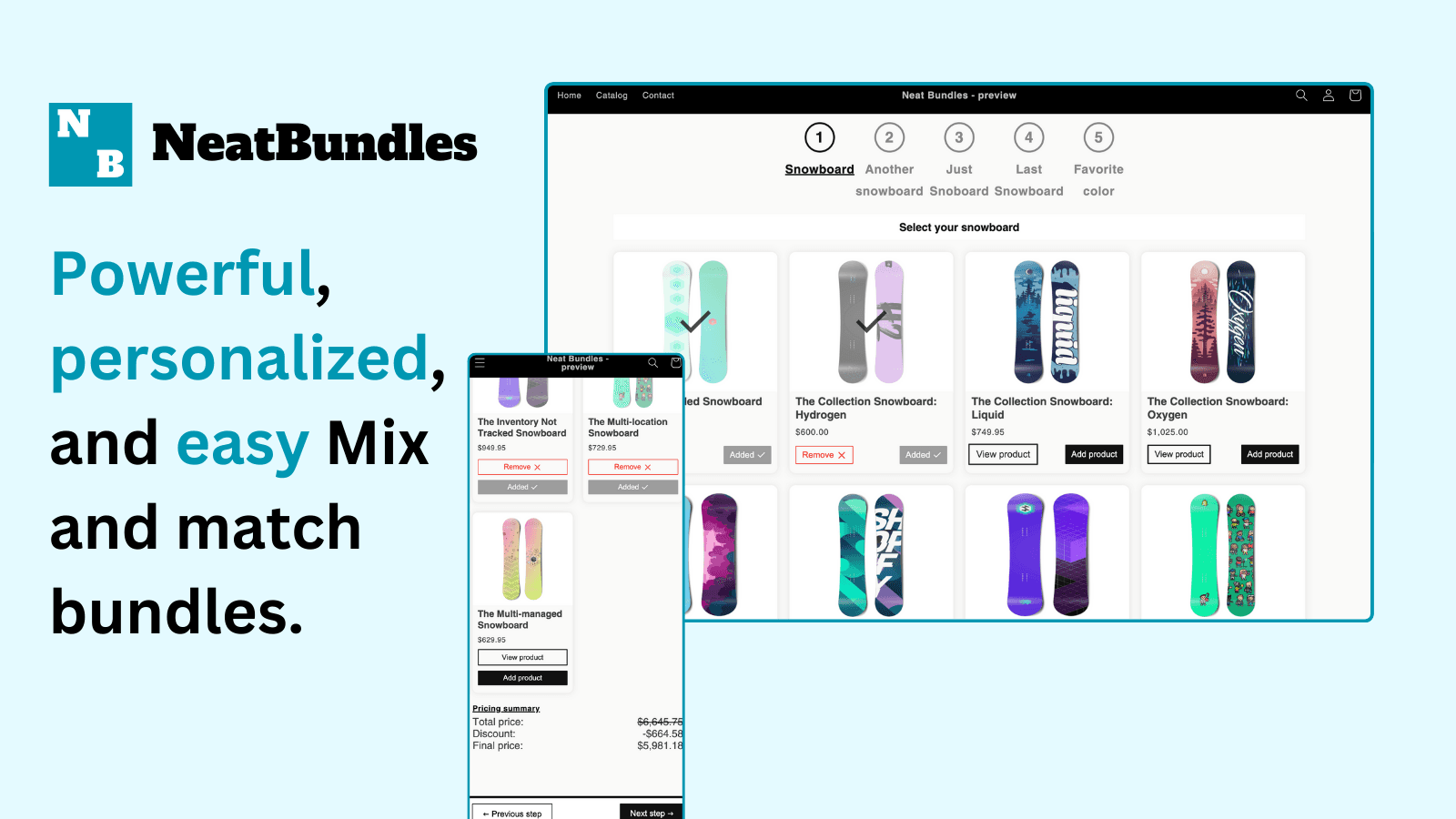 NeatBundles: Easy Mix & Match - Powerful, personalized and easy!