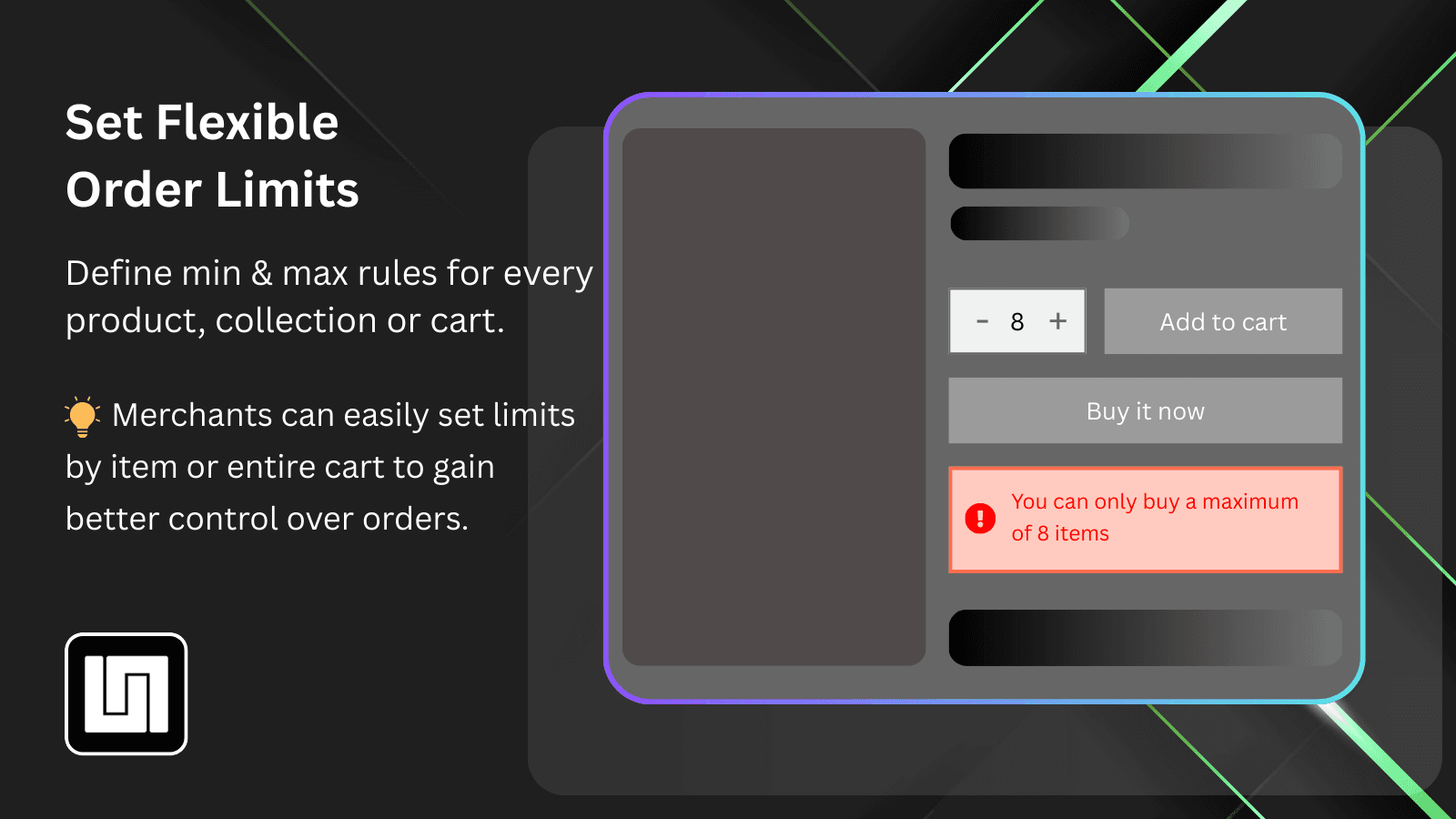 Set flexible order limits
