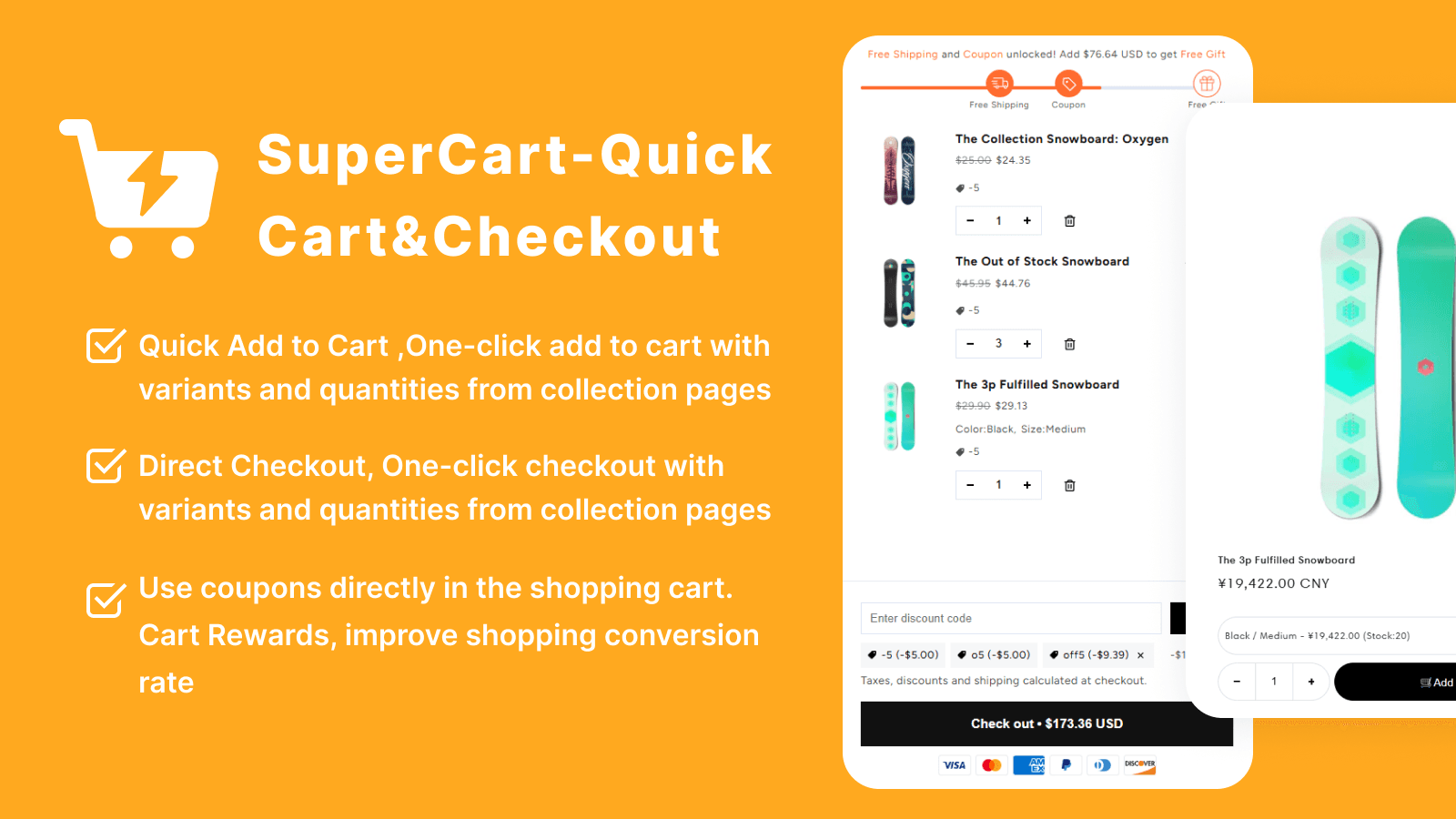 Quick Add Cart & Direct Checkout