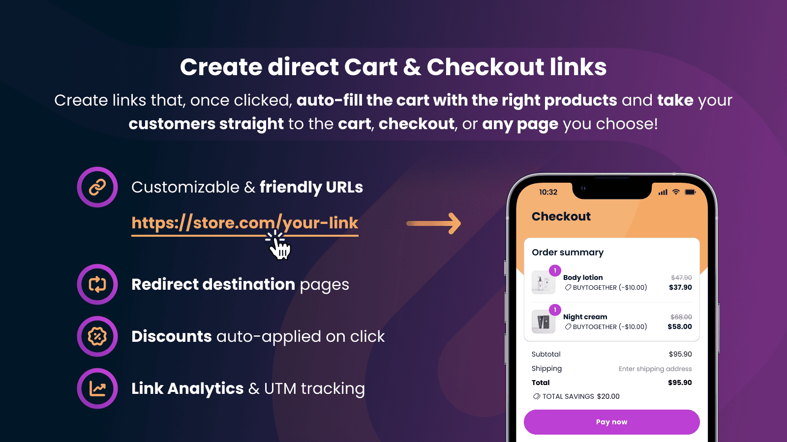 Add to Cart links & direct checkout links for marketing campaign