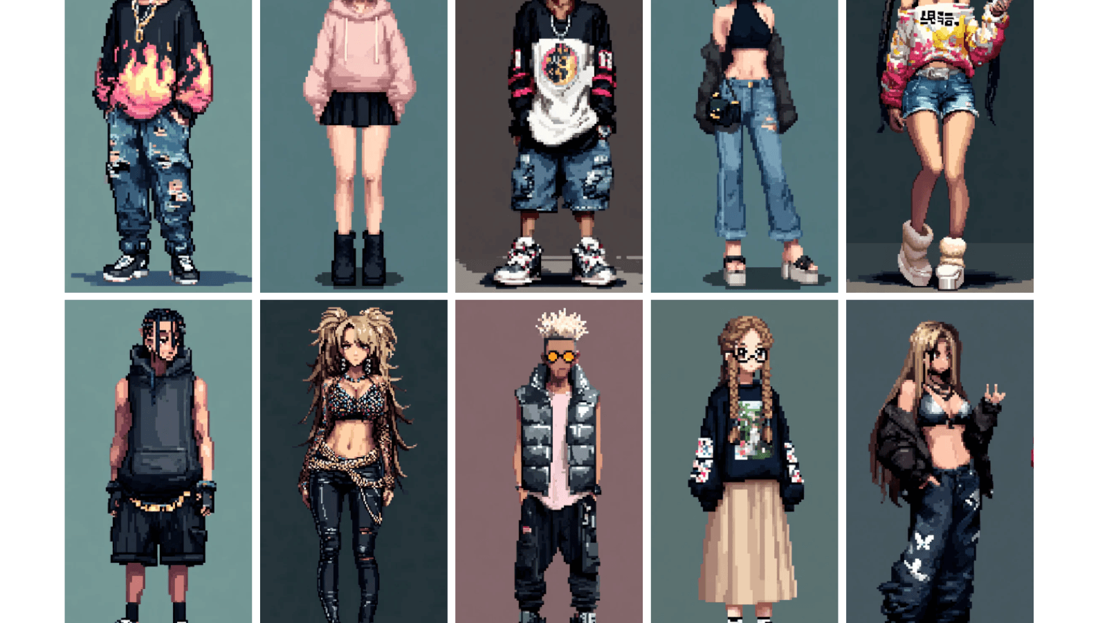 ストアフロントに表示されたスナップギャラリー。お客様のコーディネート写真がグ リッドレイアウトで並ぶ