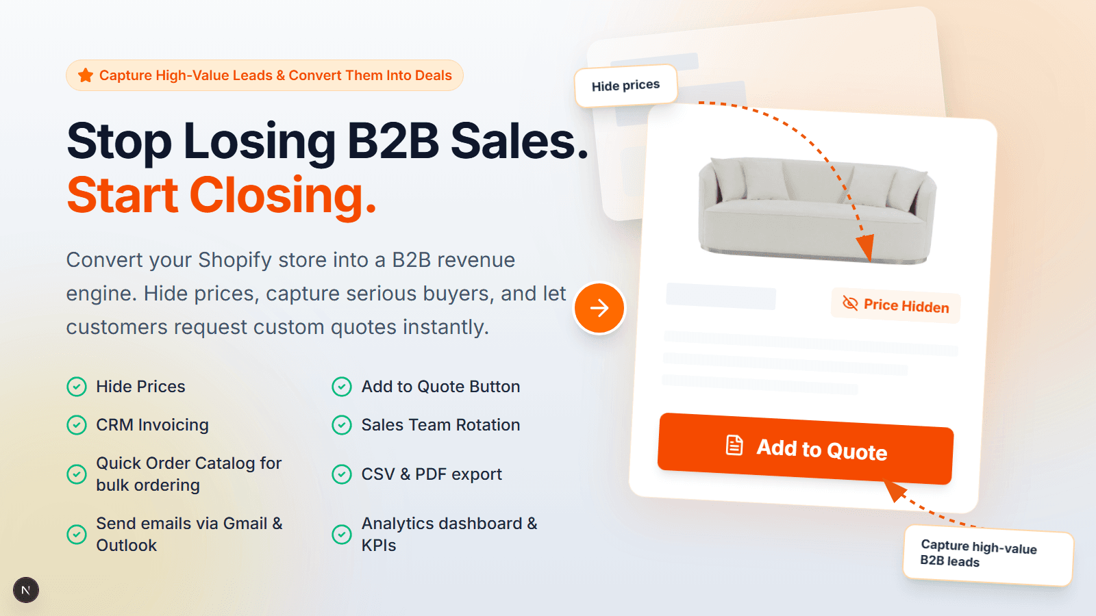 Add to quote button RFQ