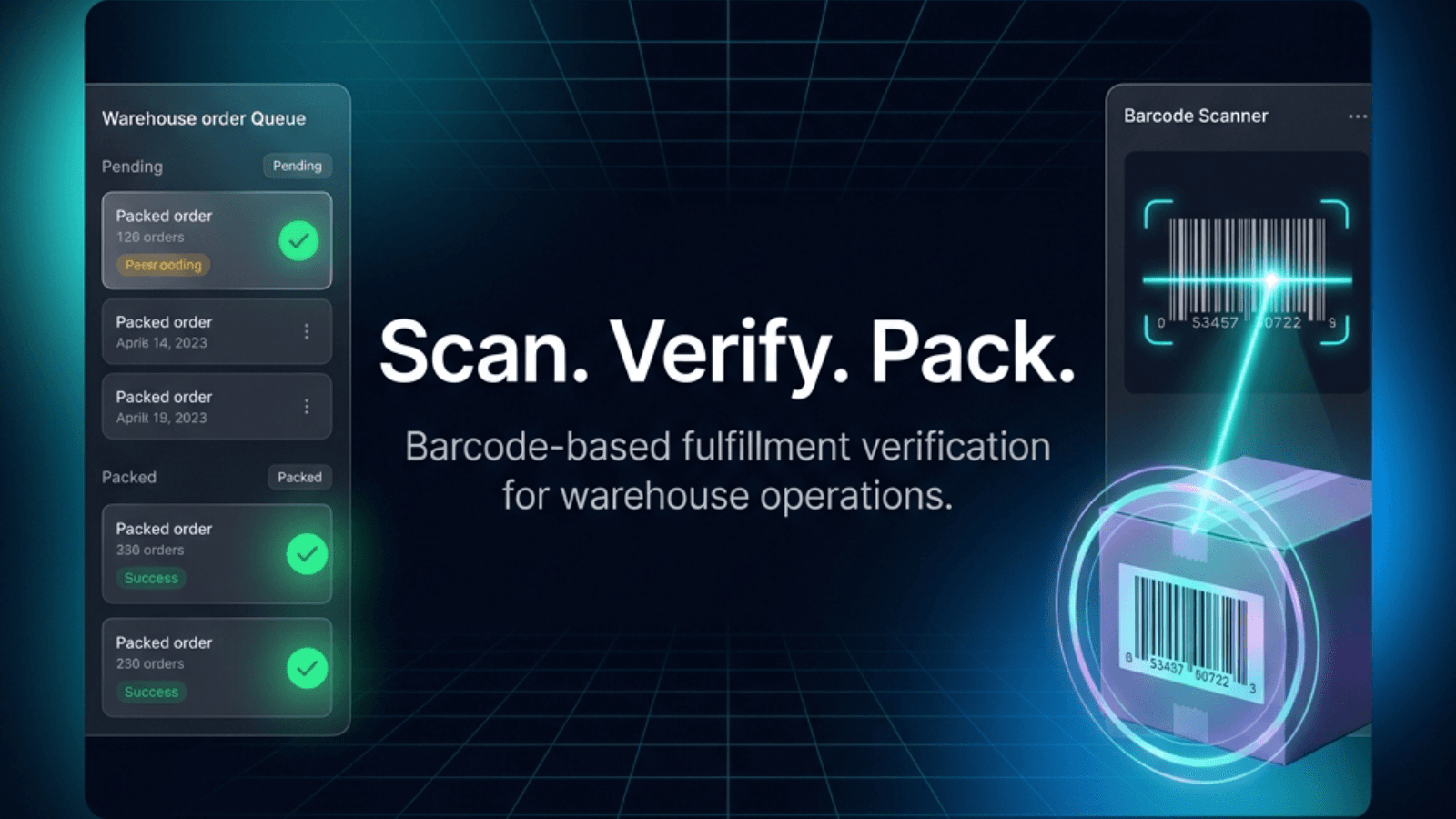 PScan warehouse barcode scanning and scan & pack fulfillment