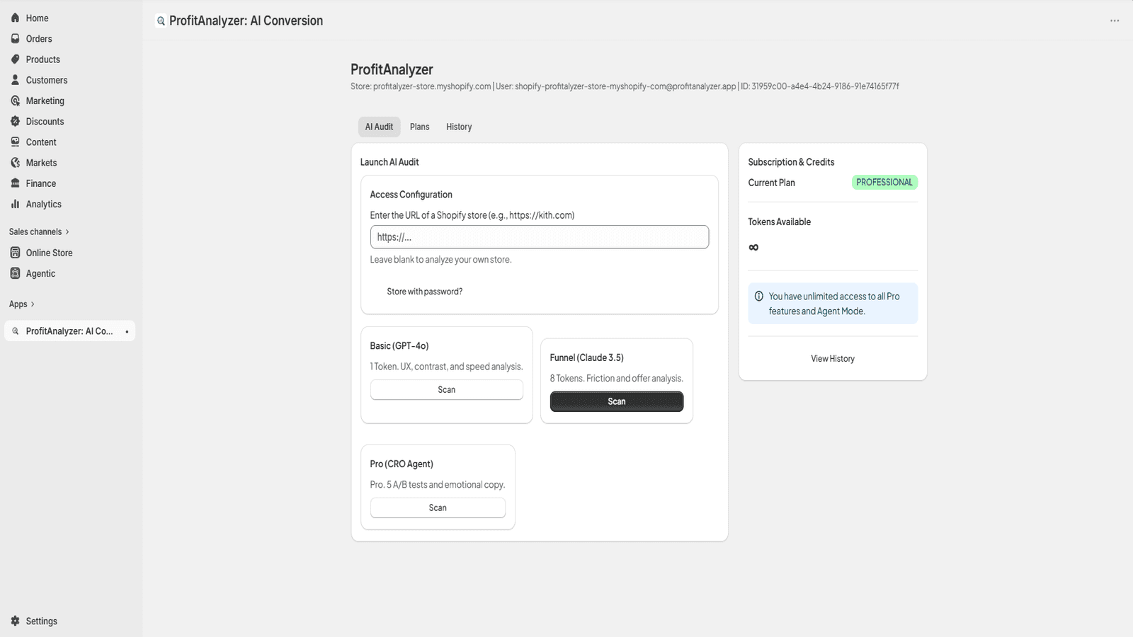 UI ProfitAnalyzer