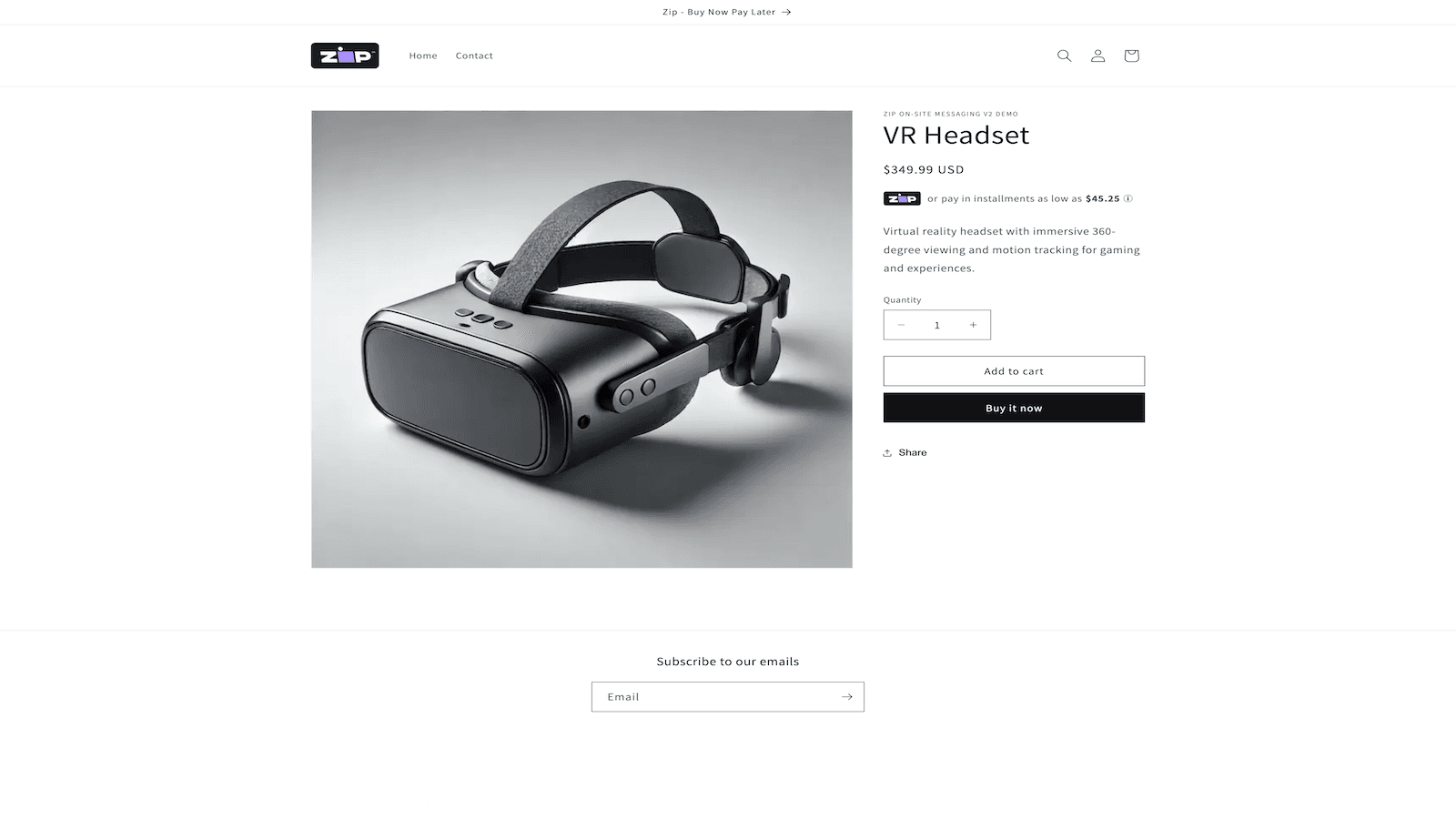 Zip widget displaying installment price below product price