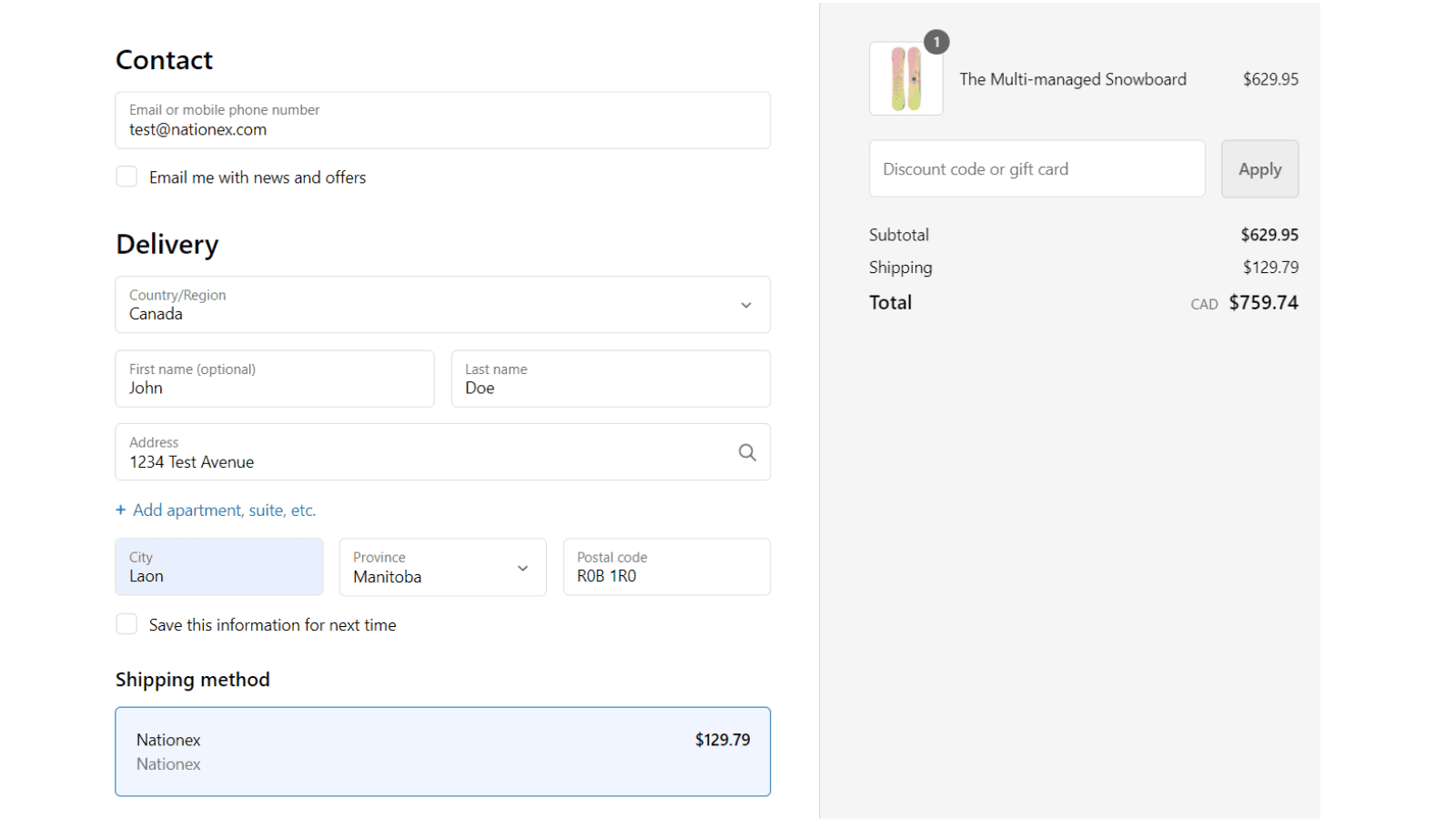 Shopify order confirmation