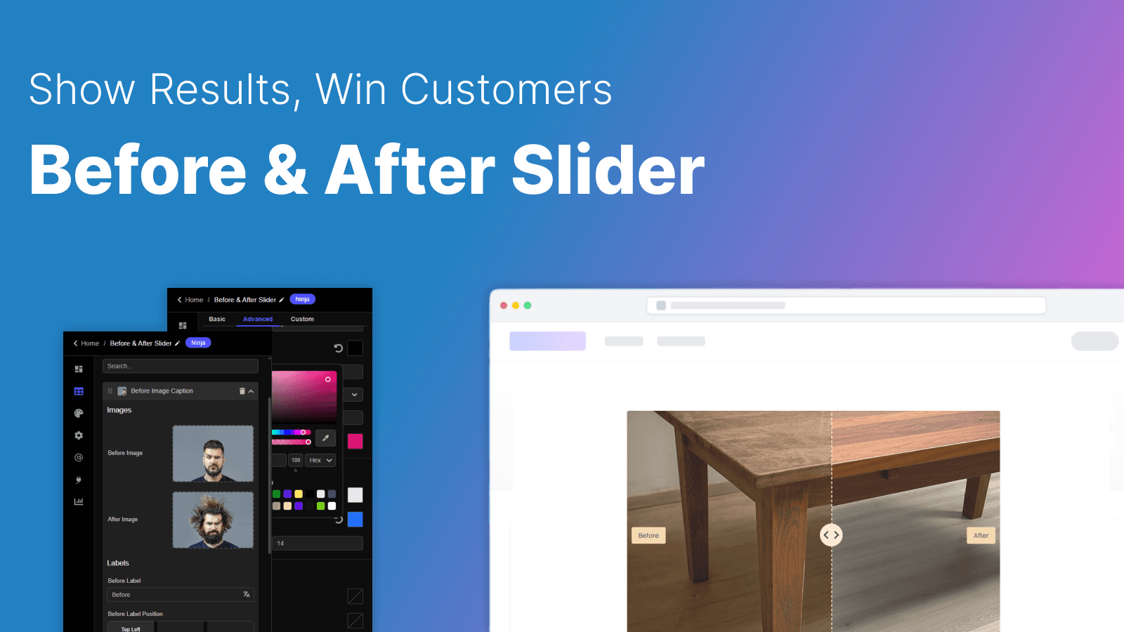 Before & After Slider to show results and win customers