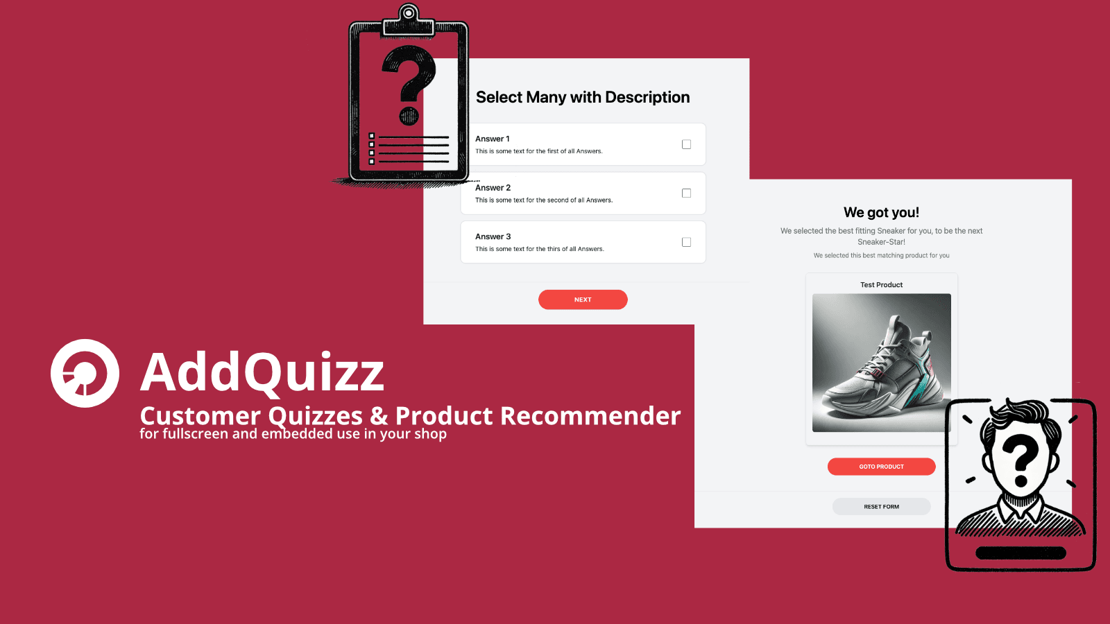 AddQuizz Customer Quizzes & Product Recommender