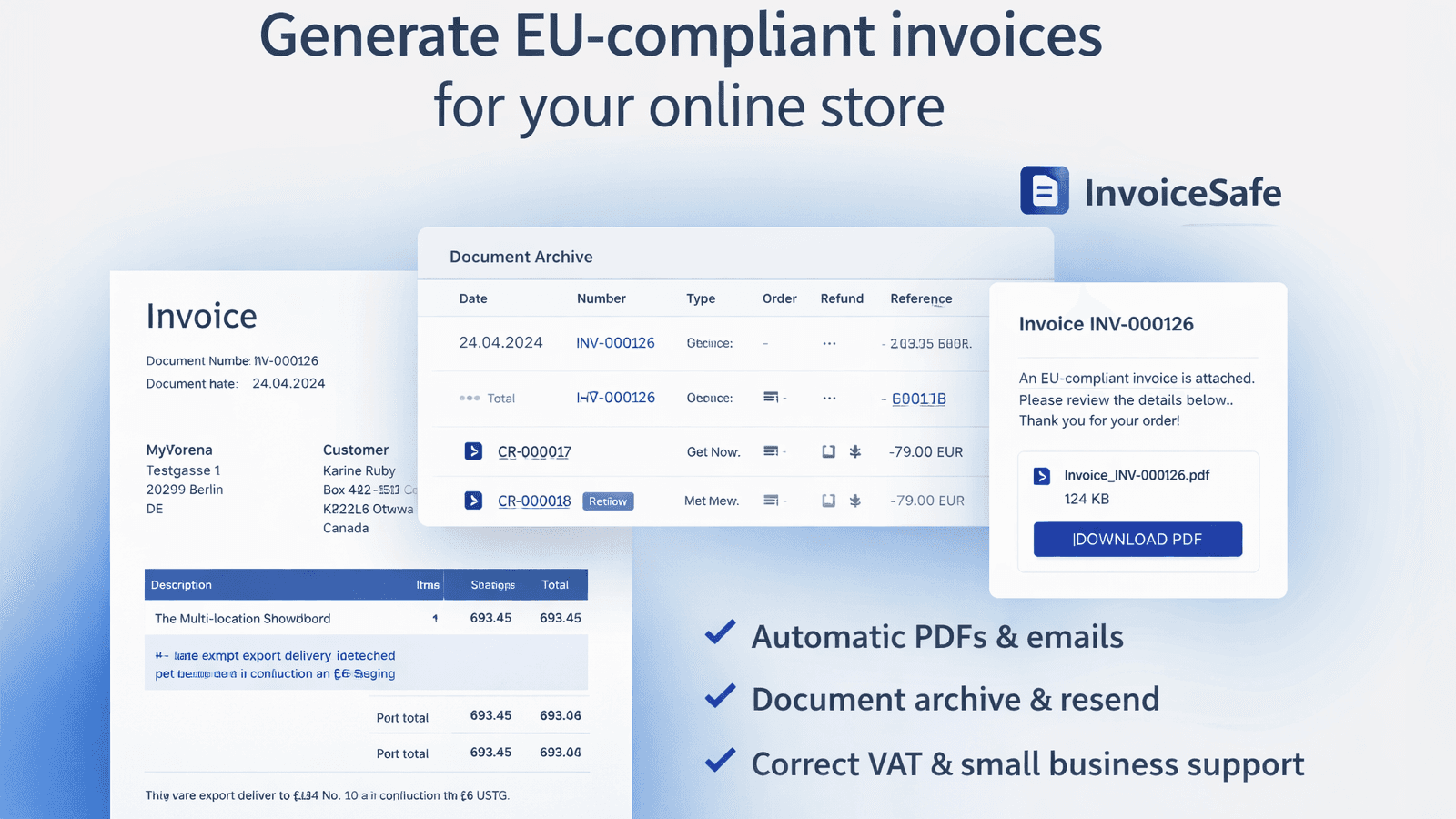 Generate EU Compliant Invoices for your Store