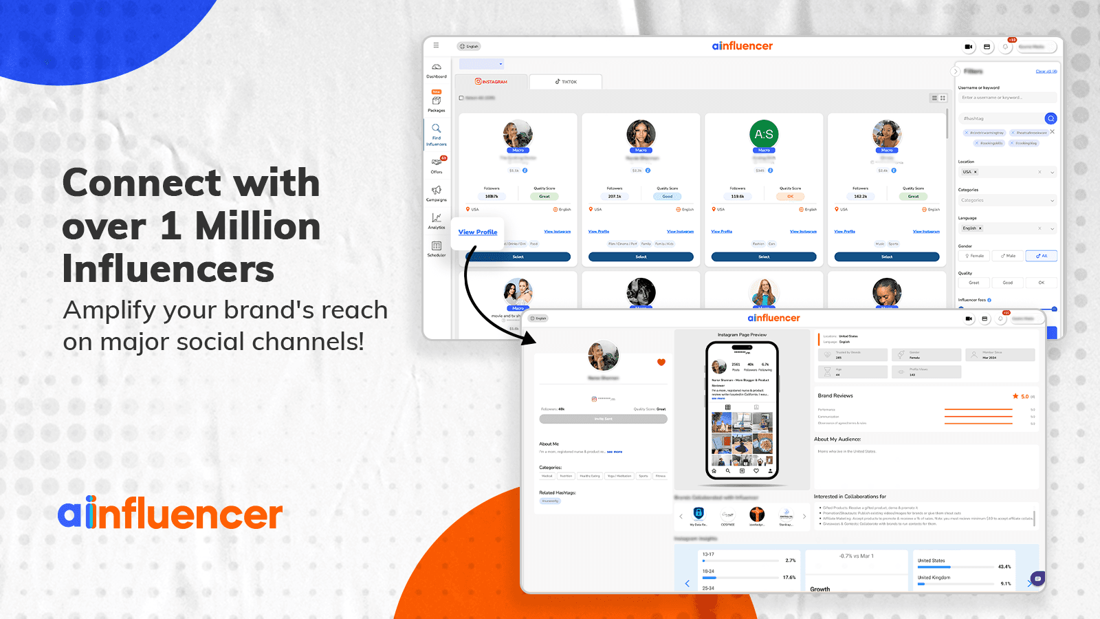 Connect with over 1 million influencers