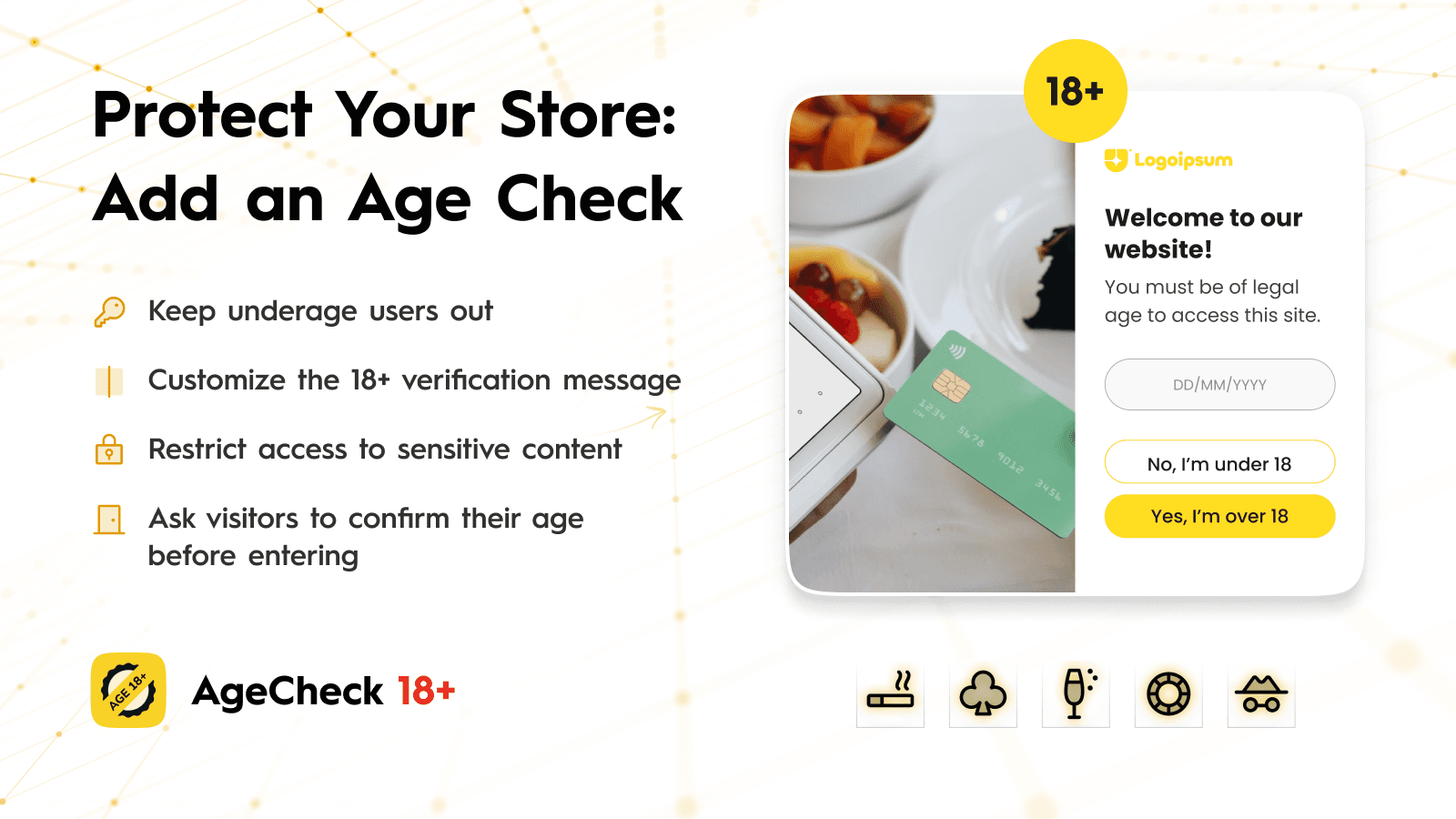 Age Check 18+ Features list