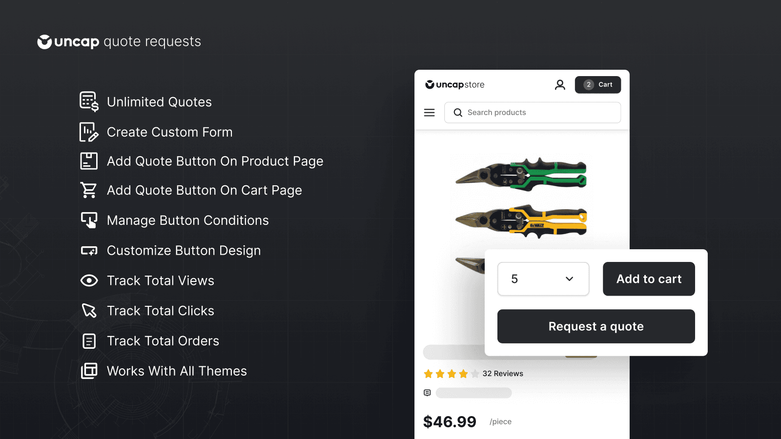 Uncap Quotes Features list