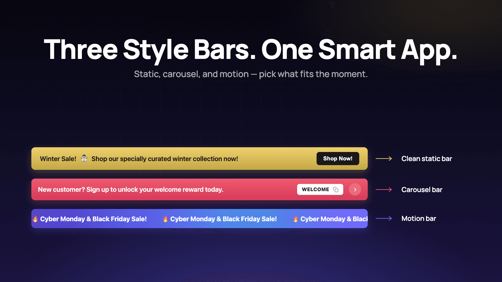 Announcement Bar Types