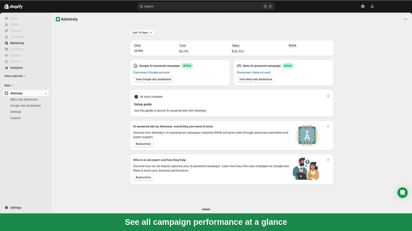 AI-powered Meta and Google paid advertising, ads with high ROAS
