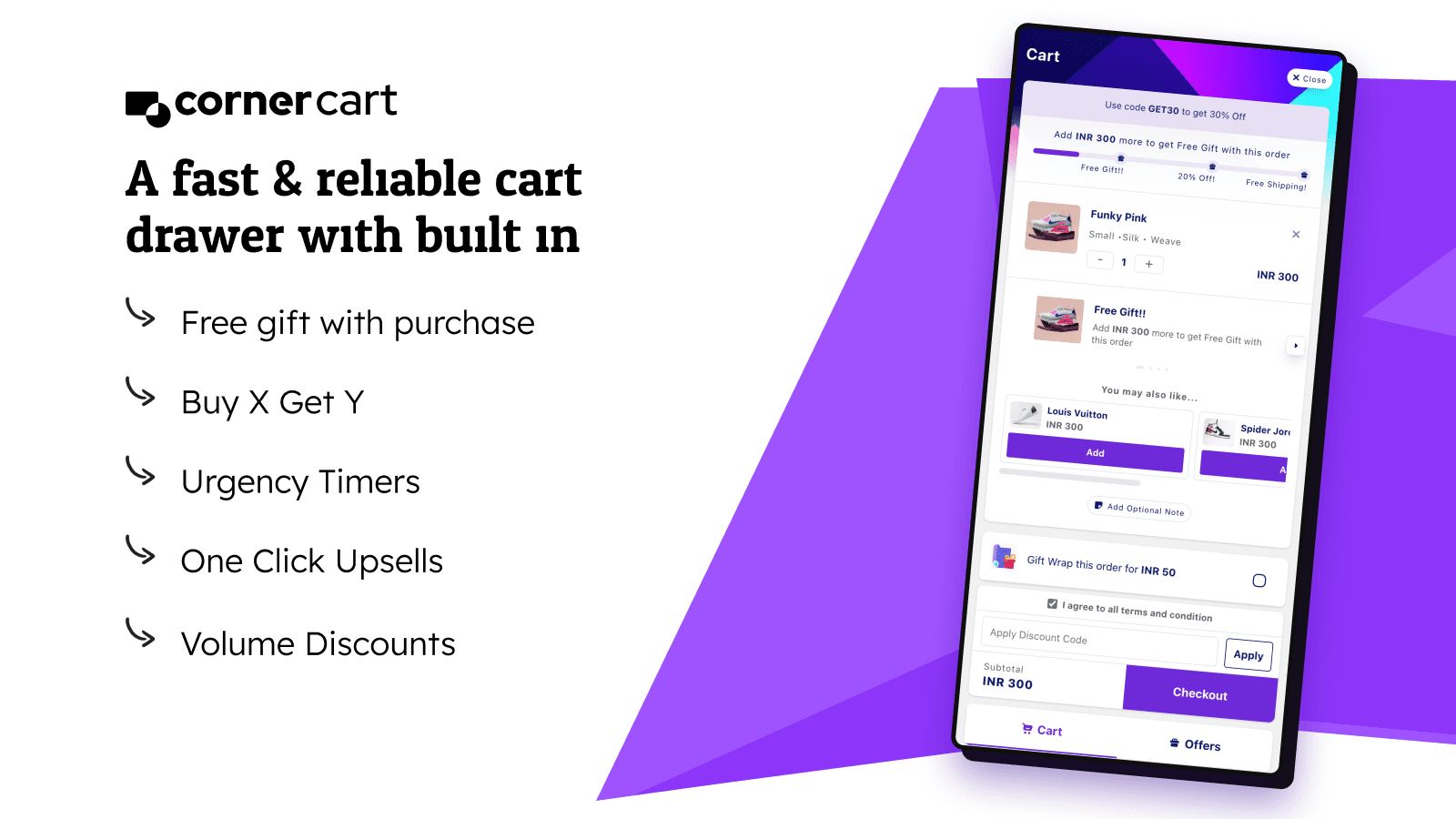 Fast & reliable cart to give free gifts, BXGY, upsell and more.