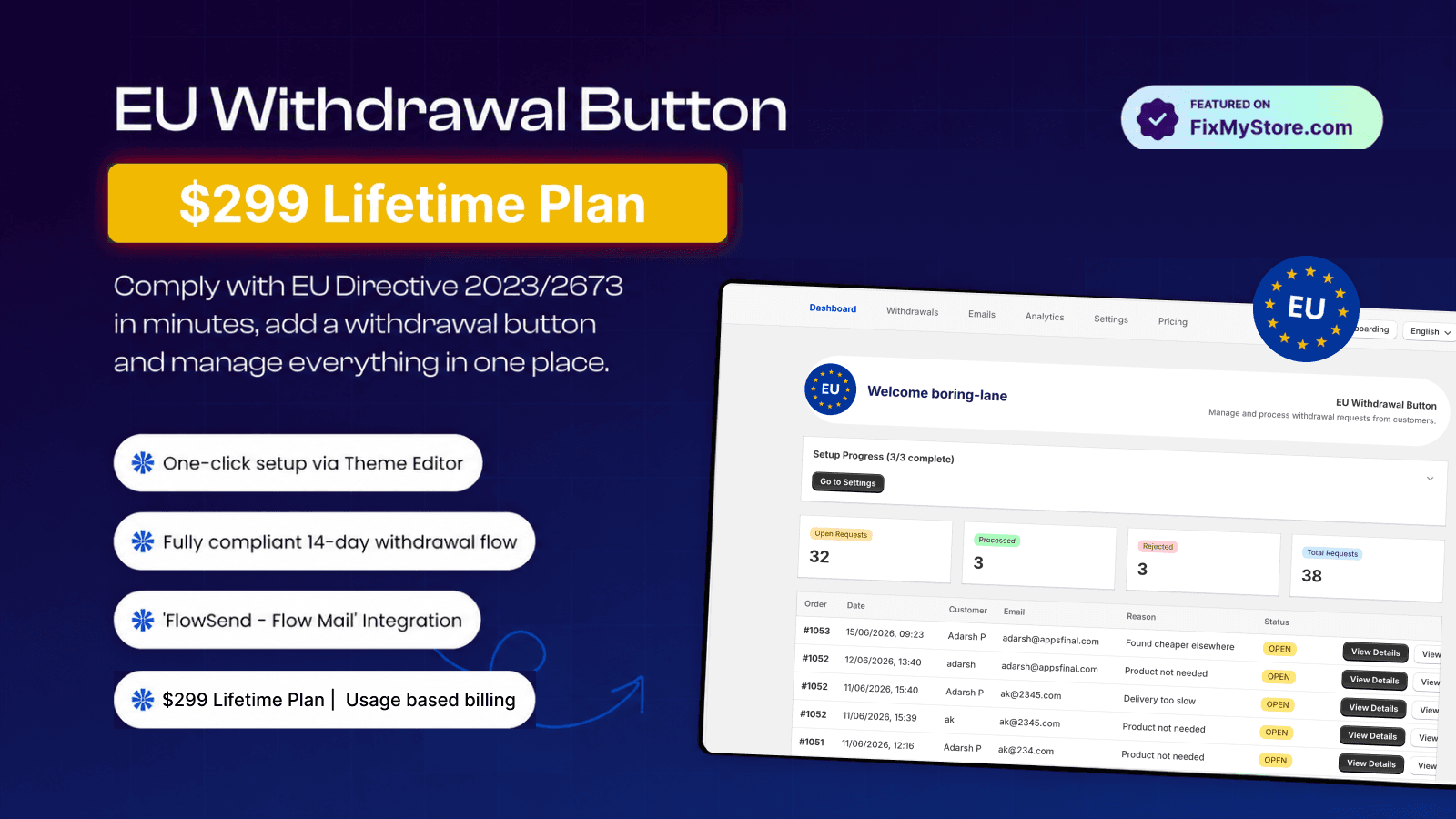 Lifetime: EU Withdrawal Button App Banner | EU Wideruff