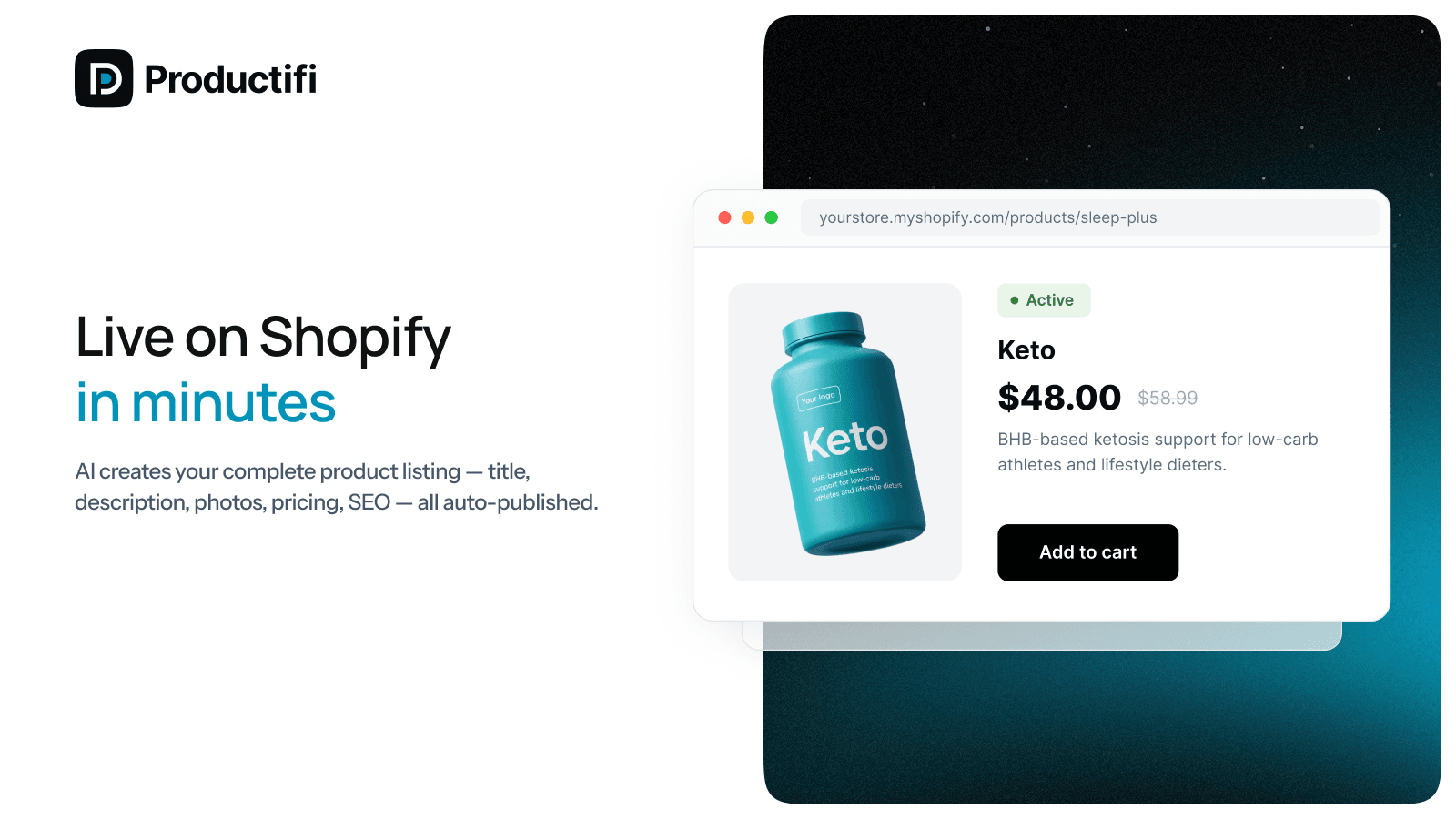 Dashboard showing custom supplement product creation process wit