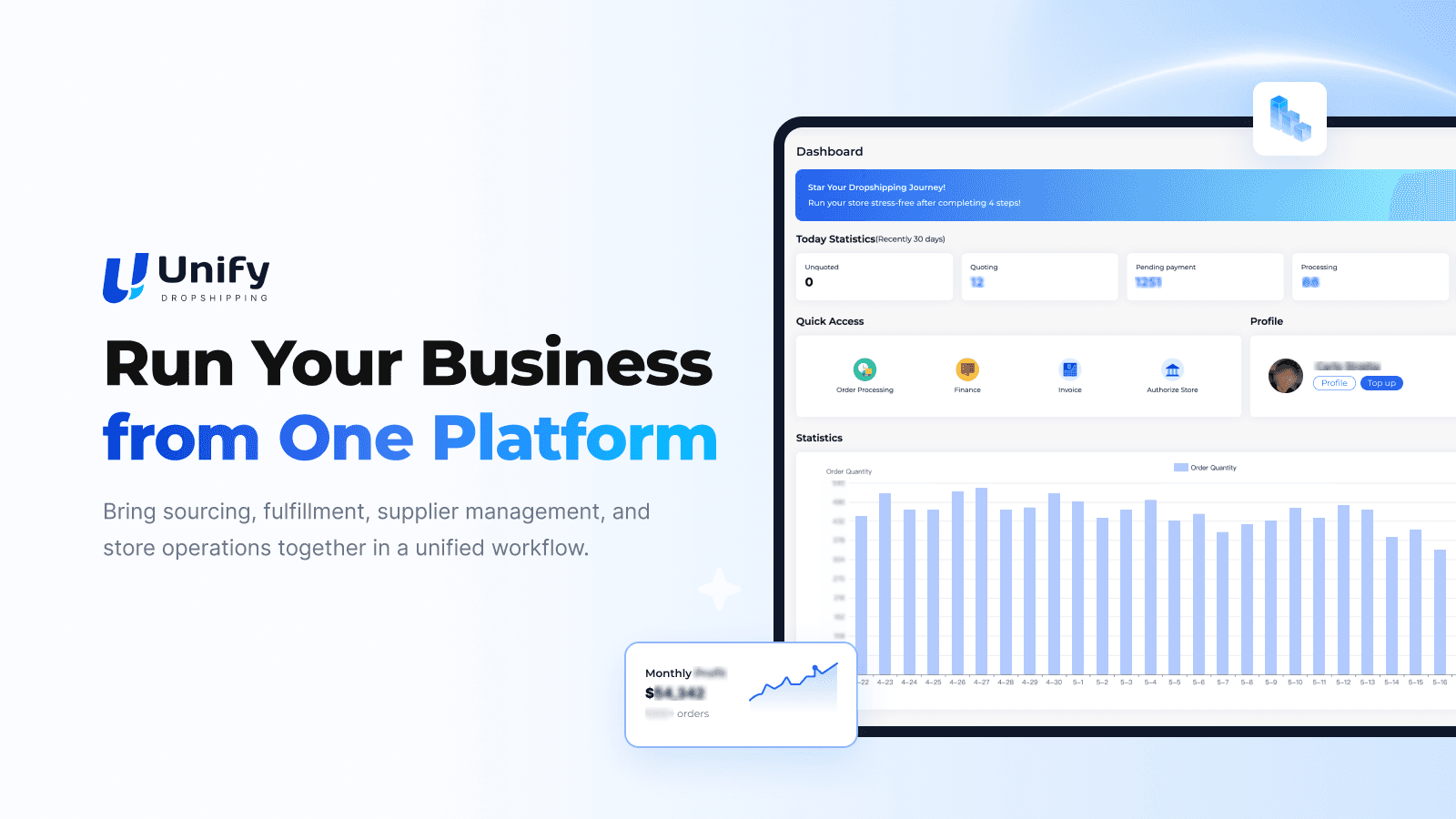 Run your dropshipping business from one platform