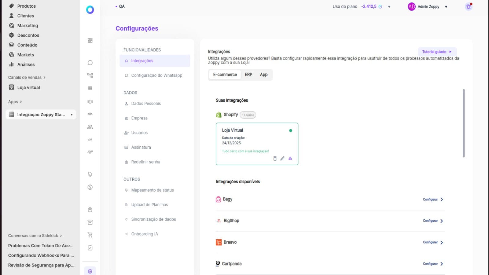 Shopify fully integrated with Zoppy!