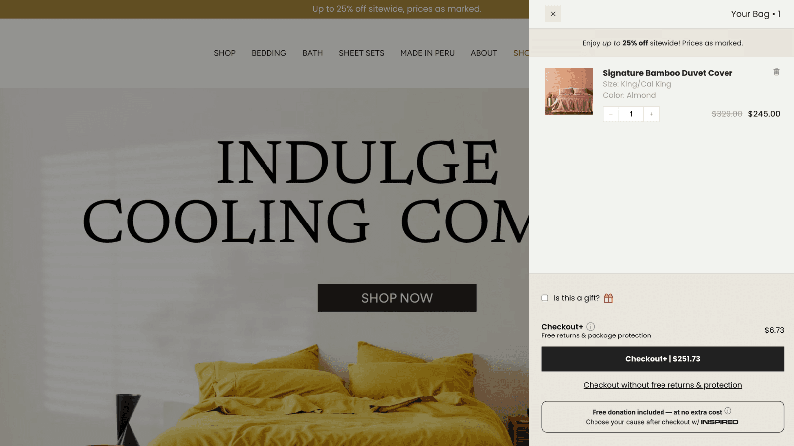 Click the gift checkbox