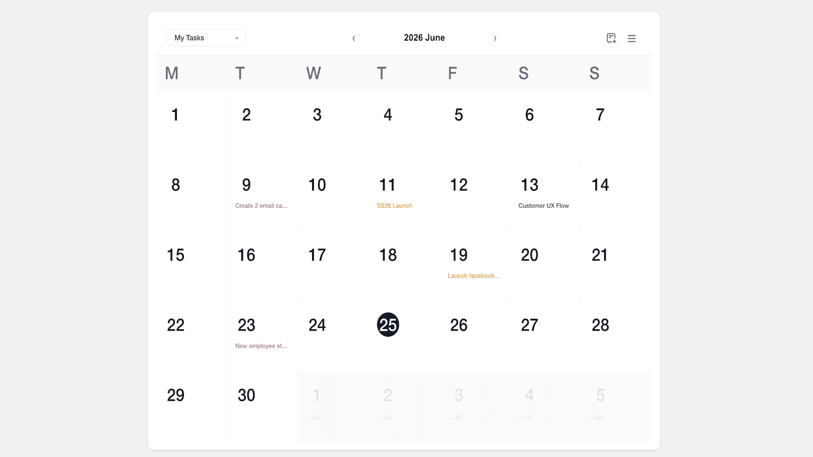Production Calendar