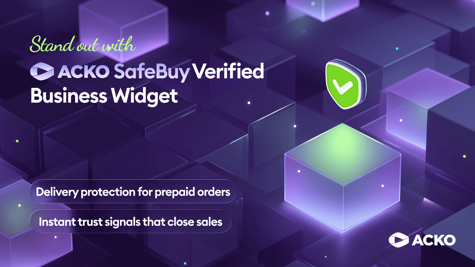 Stand out with ACKO Safebuy verified Business Widget,