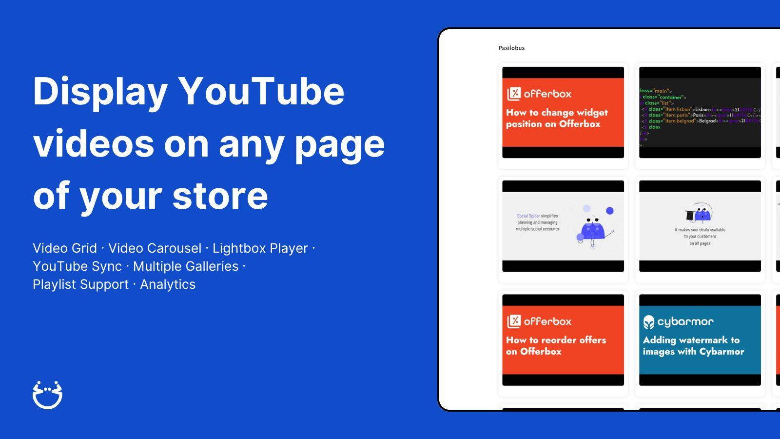 youtube gallery shopify app pasilobus