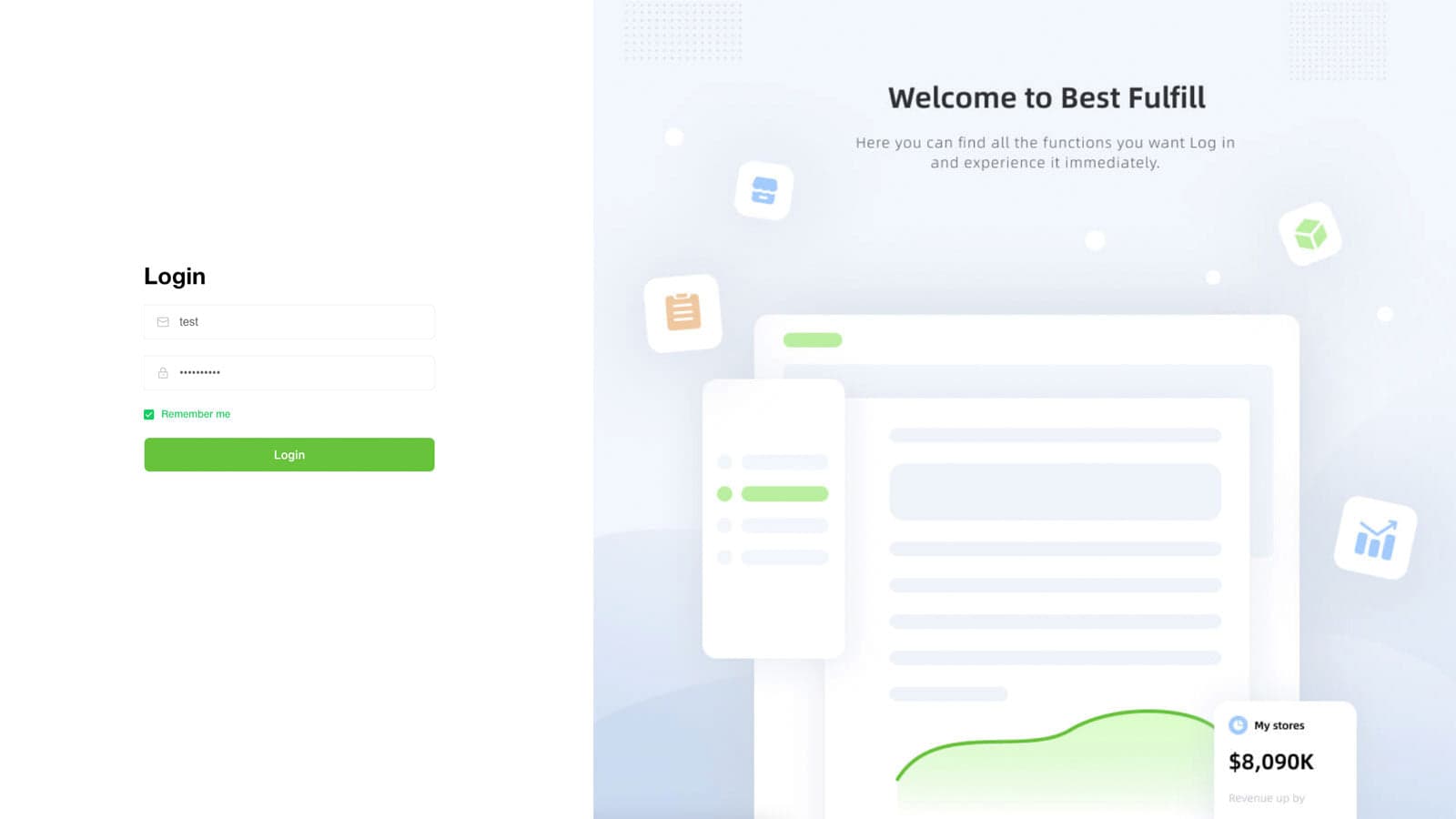 Login page