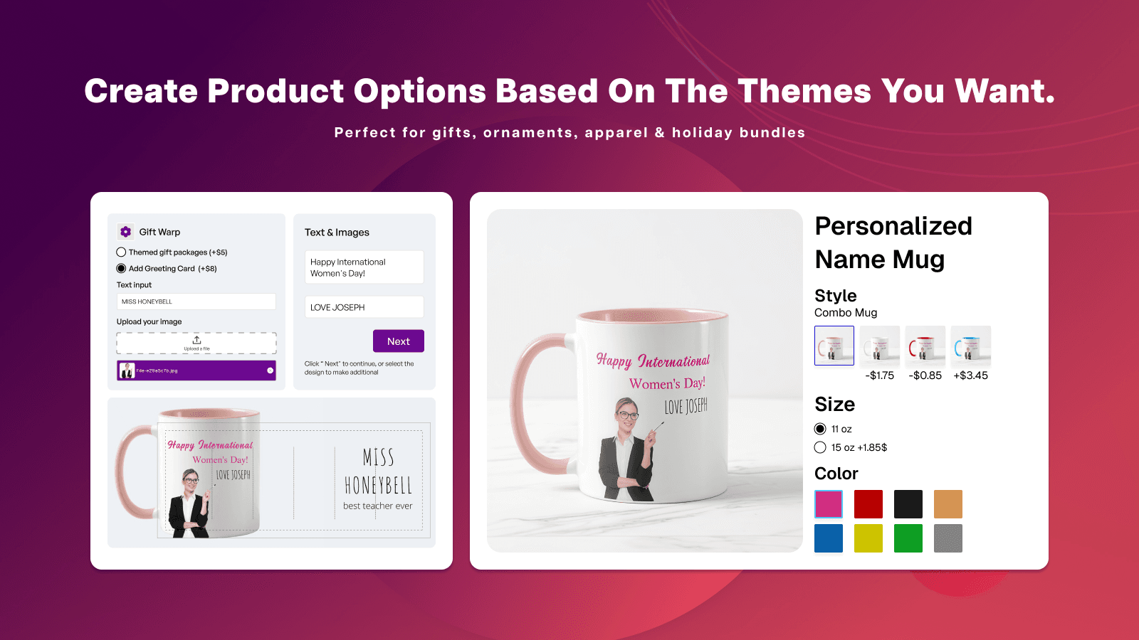 Create Christmas-specific product option