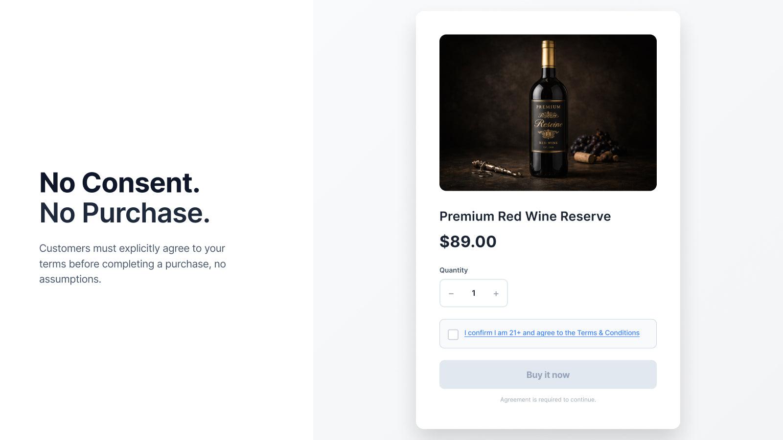 I to agree terms and conditions checkbox