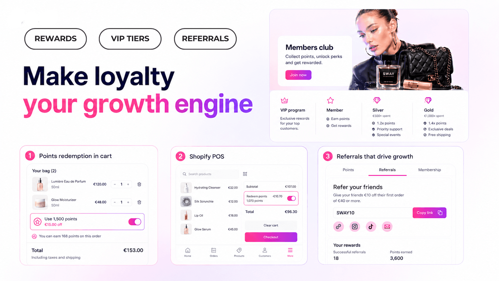 Points redemption in cart, checkout & shopify pos with VIP tiers
