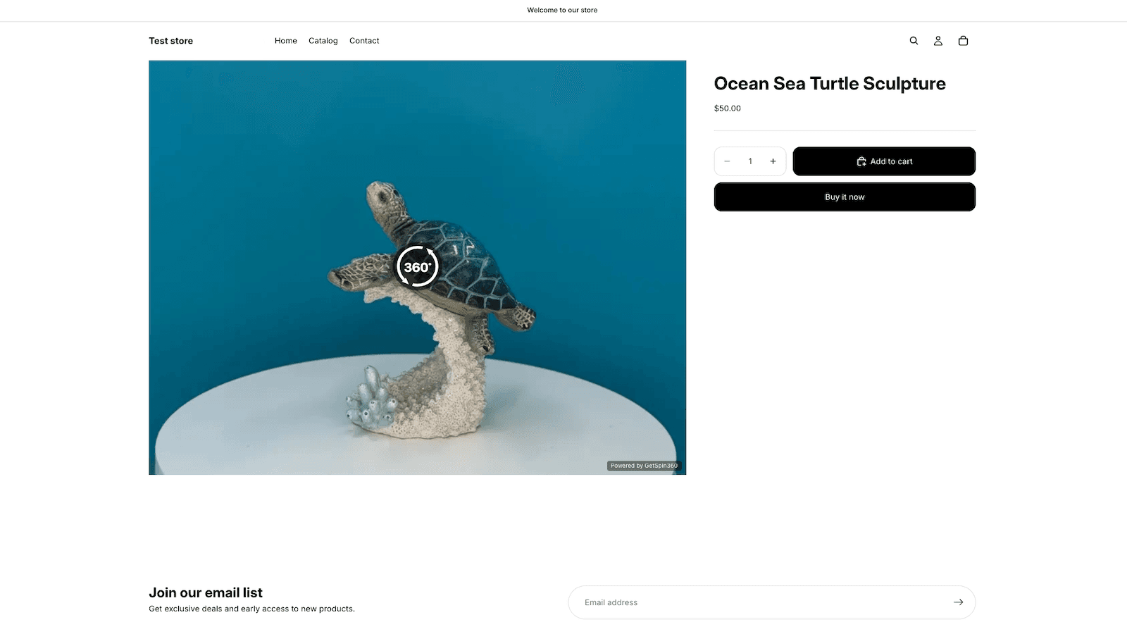360° product spin live on Shopify storefront