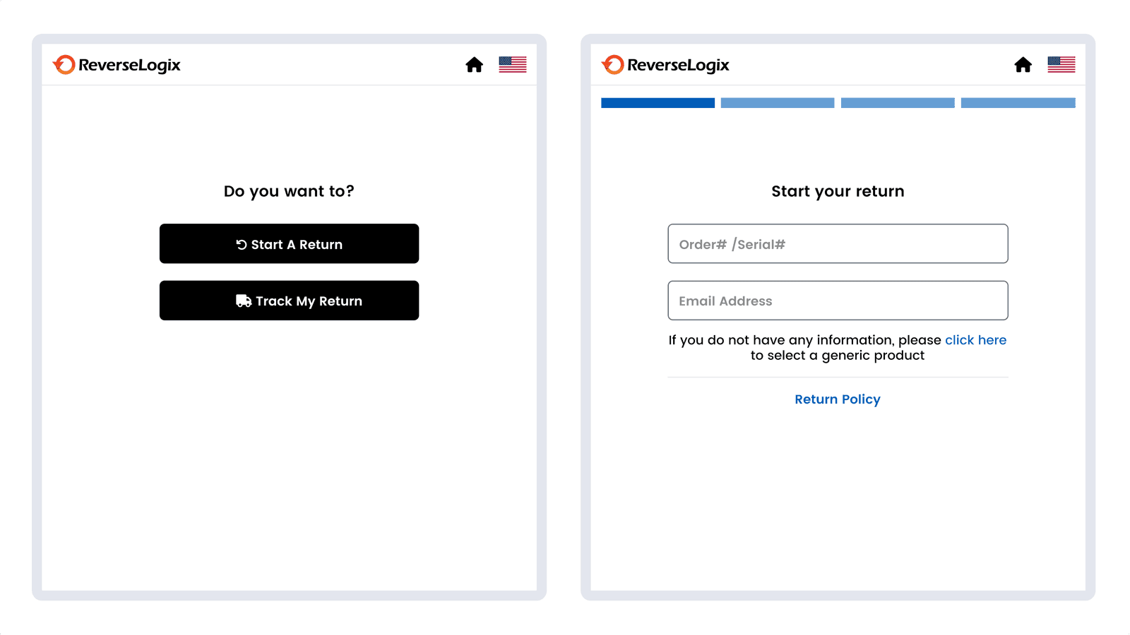 Branded Return Portal – Online return initiation by customers