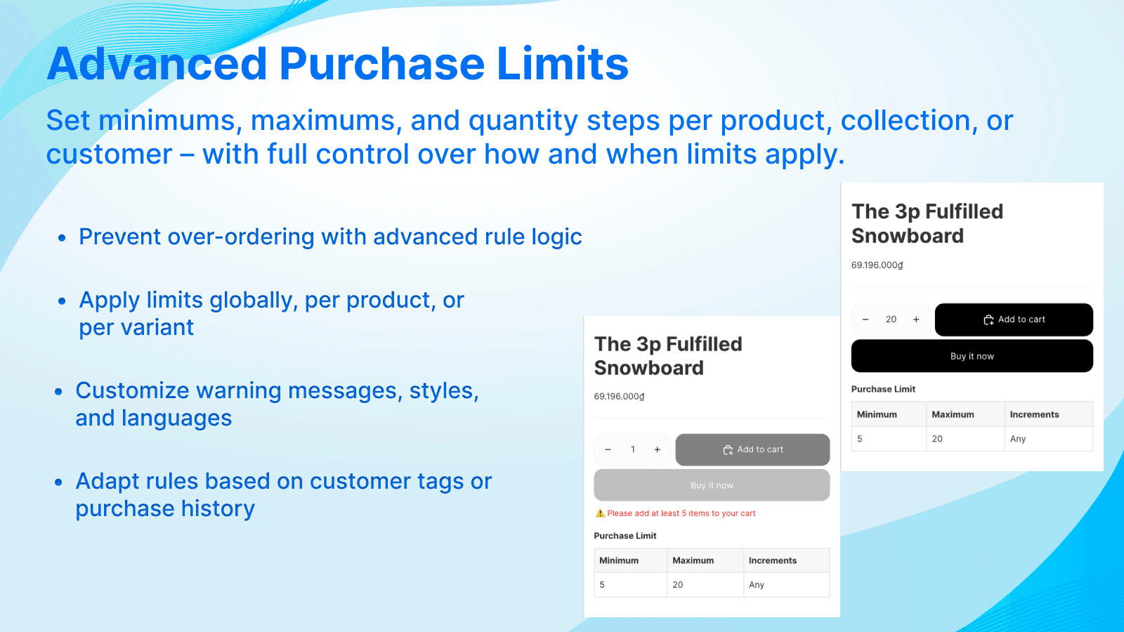 Advanced Purchase Limits