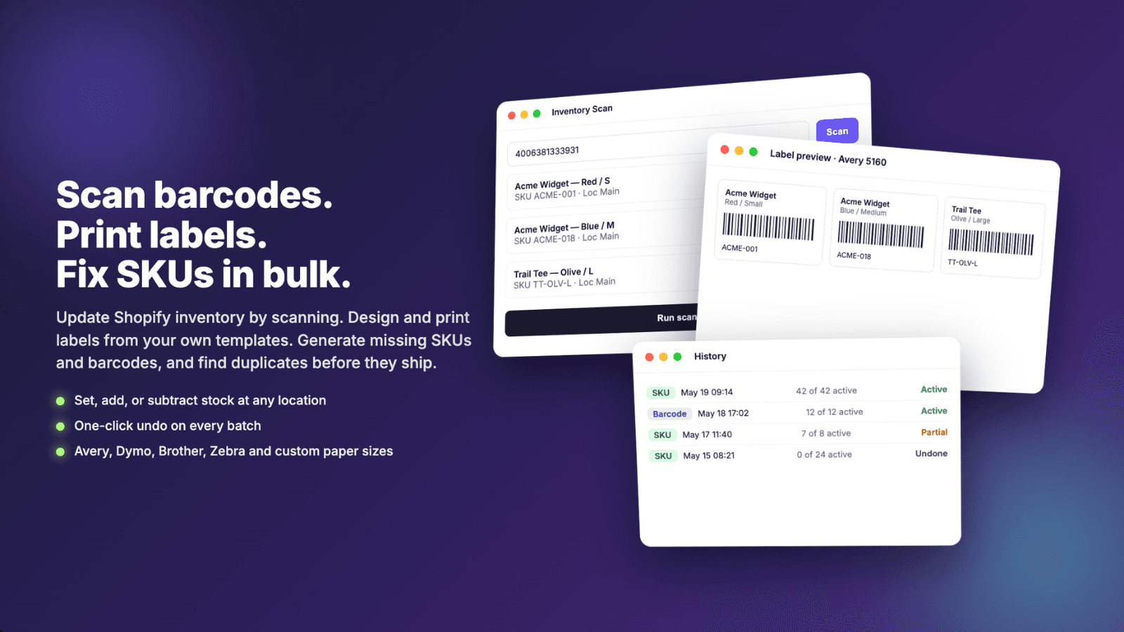 Quick update inventory in bulk by scanning barcode