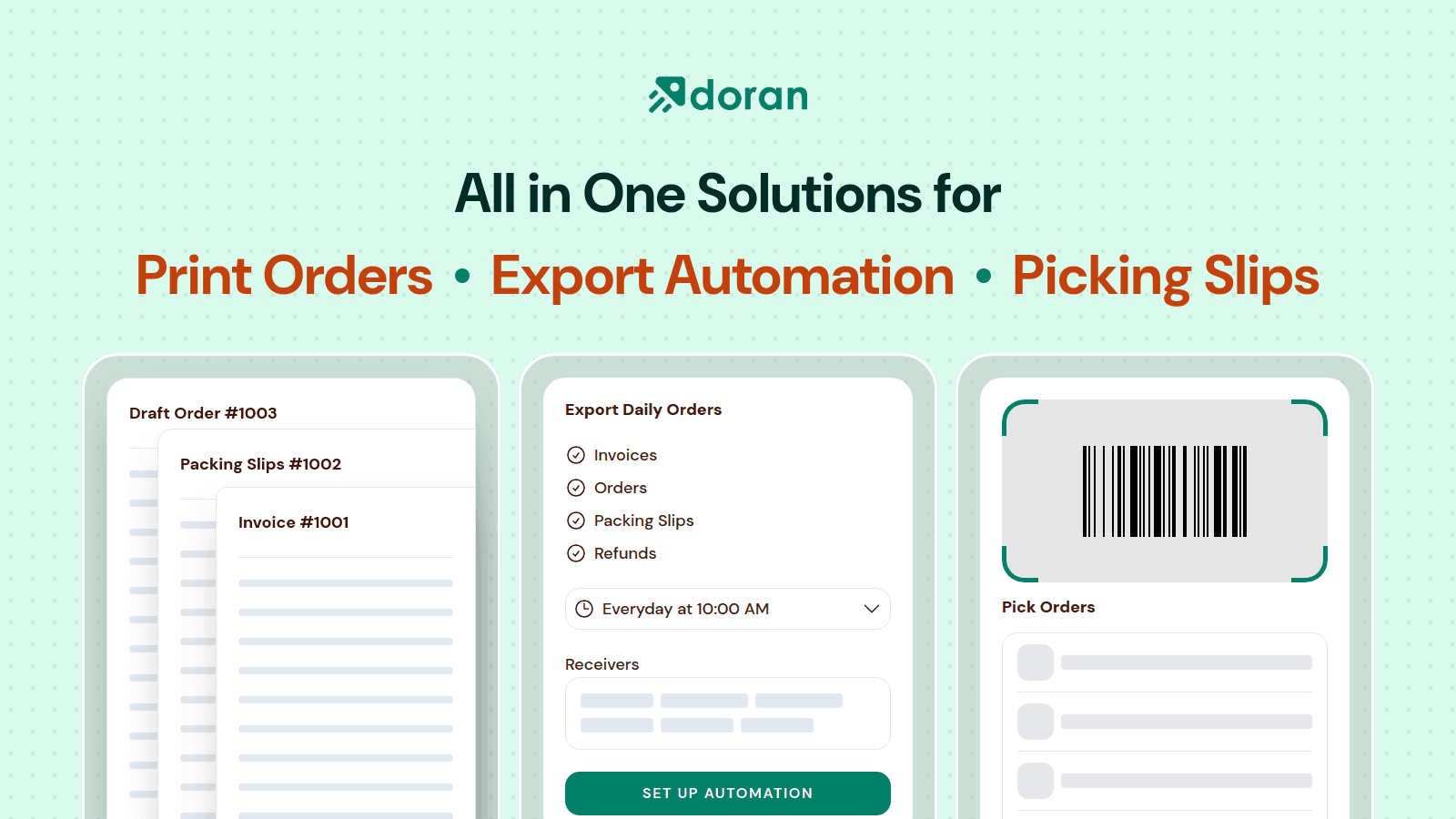 All in One Solution for Print Orders, Export Orders and Picking