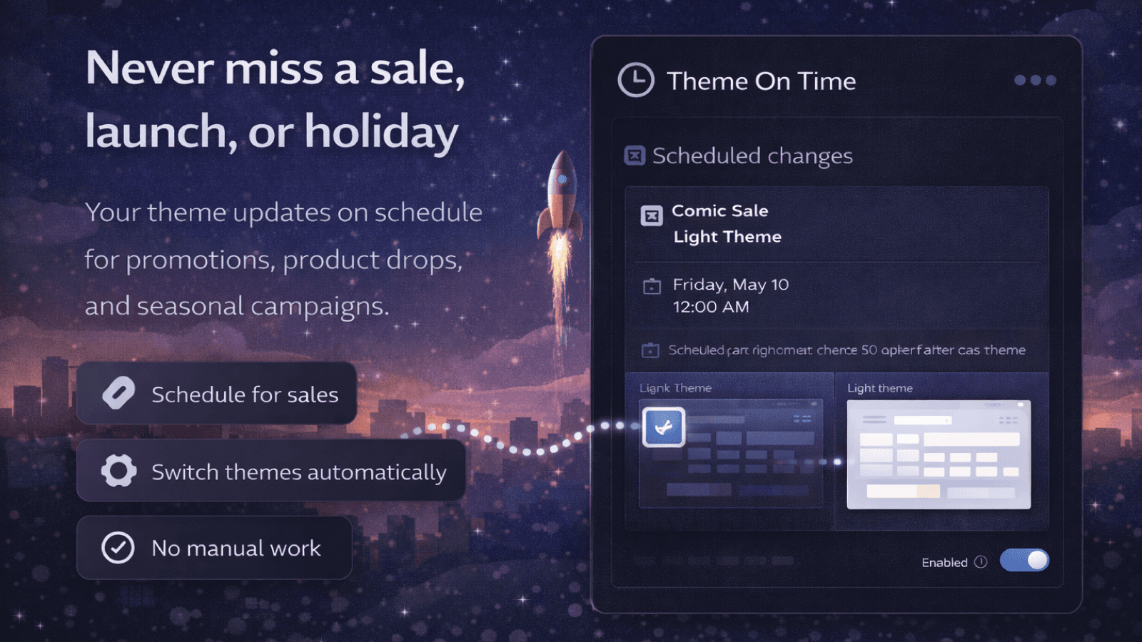 Theme on Time - Schedule Theme Changes for Shopify