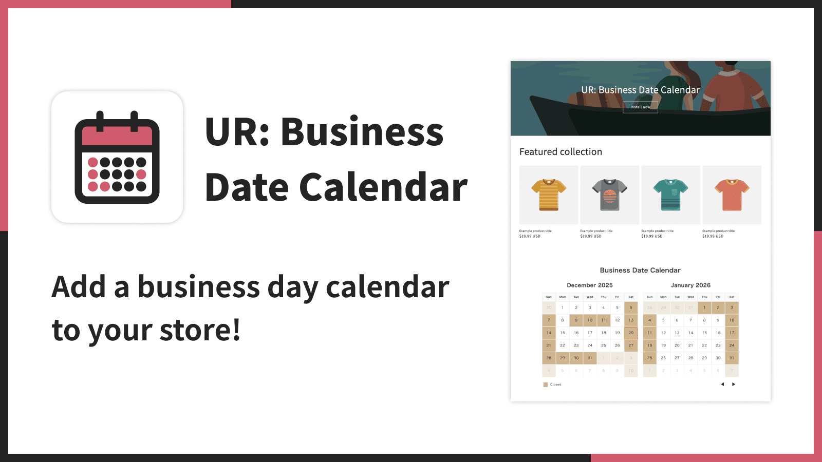 Add a business day calendar to your store!
