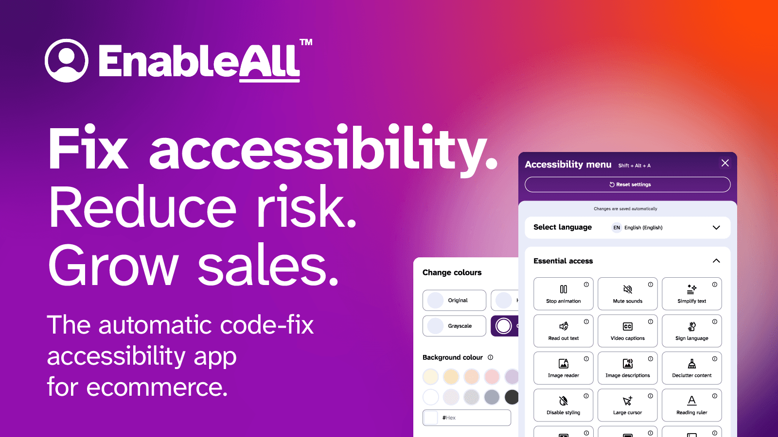 EnableAll widget showing accessibility fixes for ADA compliance
