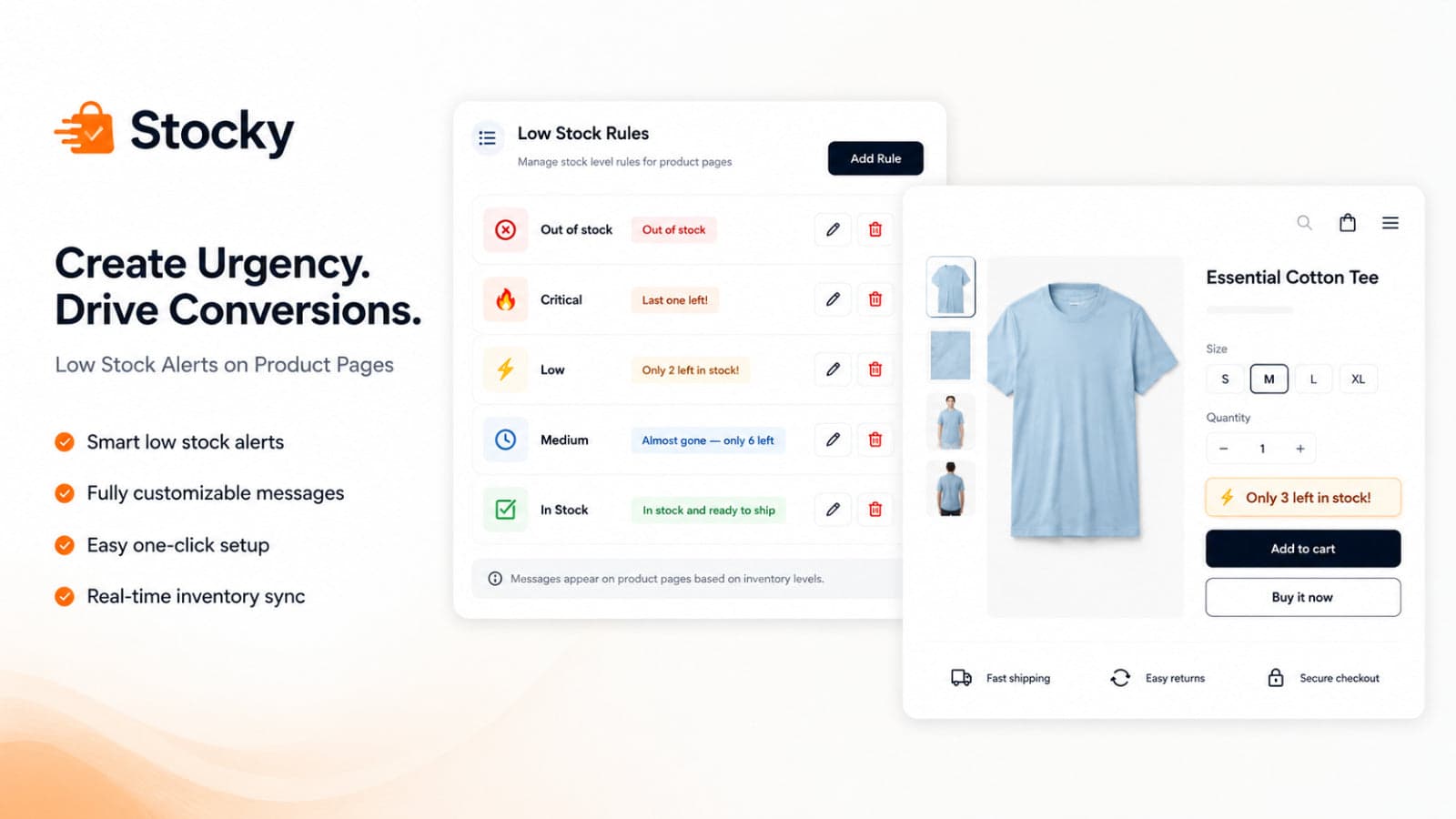 Stocky - Create urgency and boost sales on product pages
