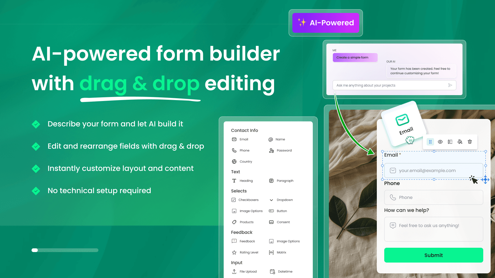 create professional looking forms with no coding