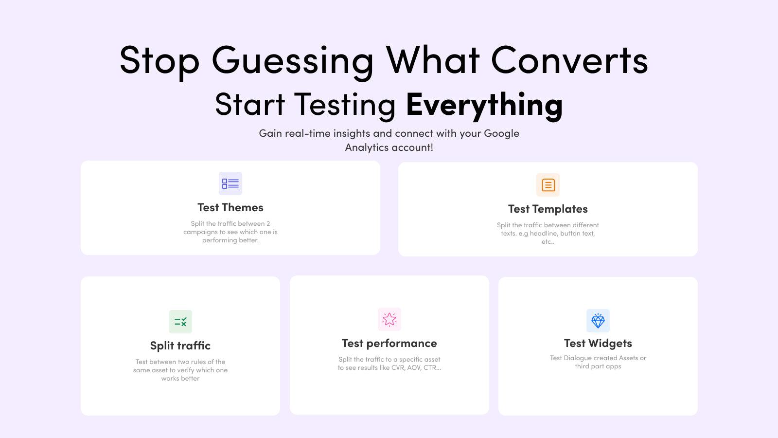 AB testing - Test CTAs, Banners, Colors