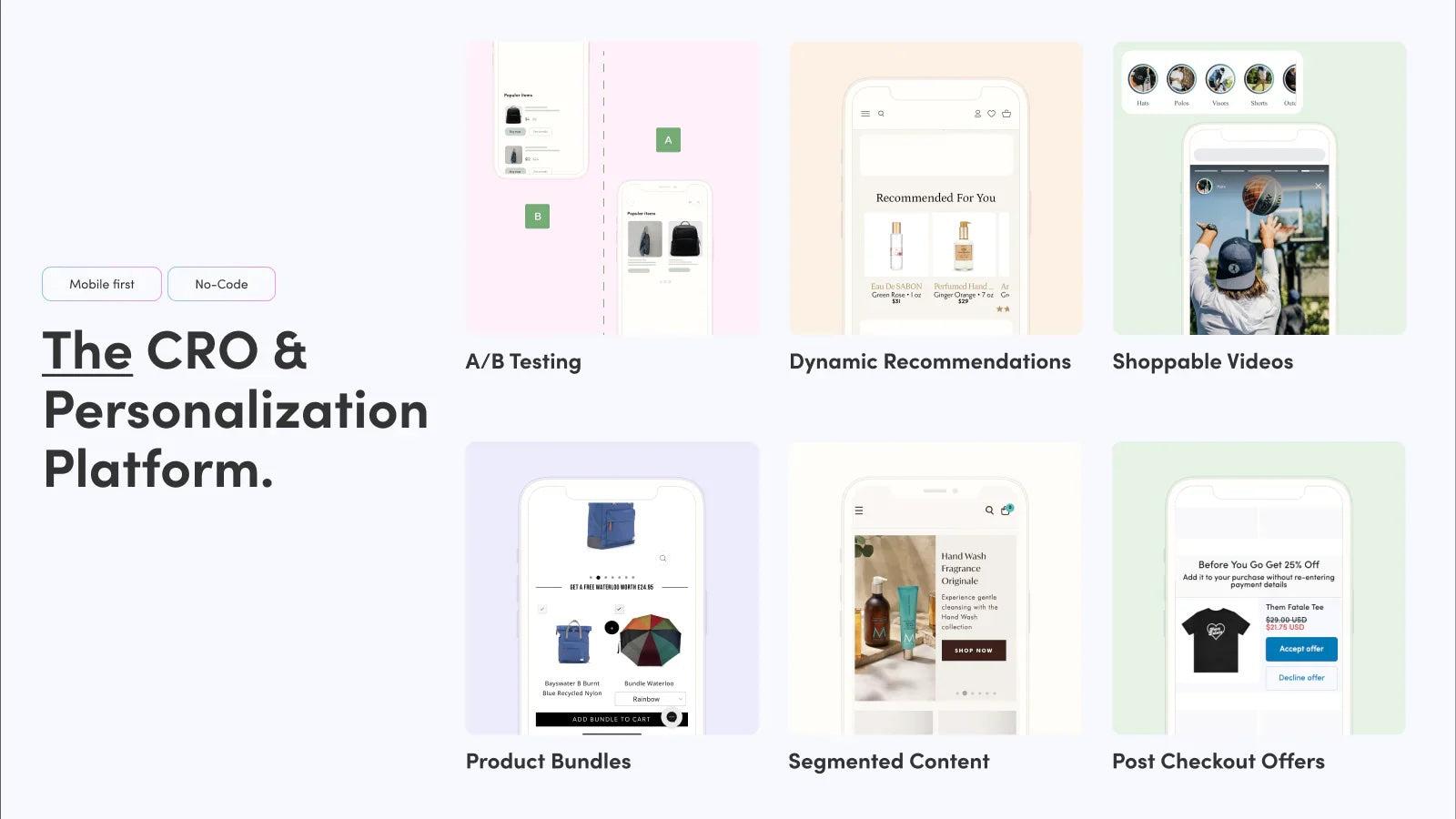 Full CRO suite with A/B