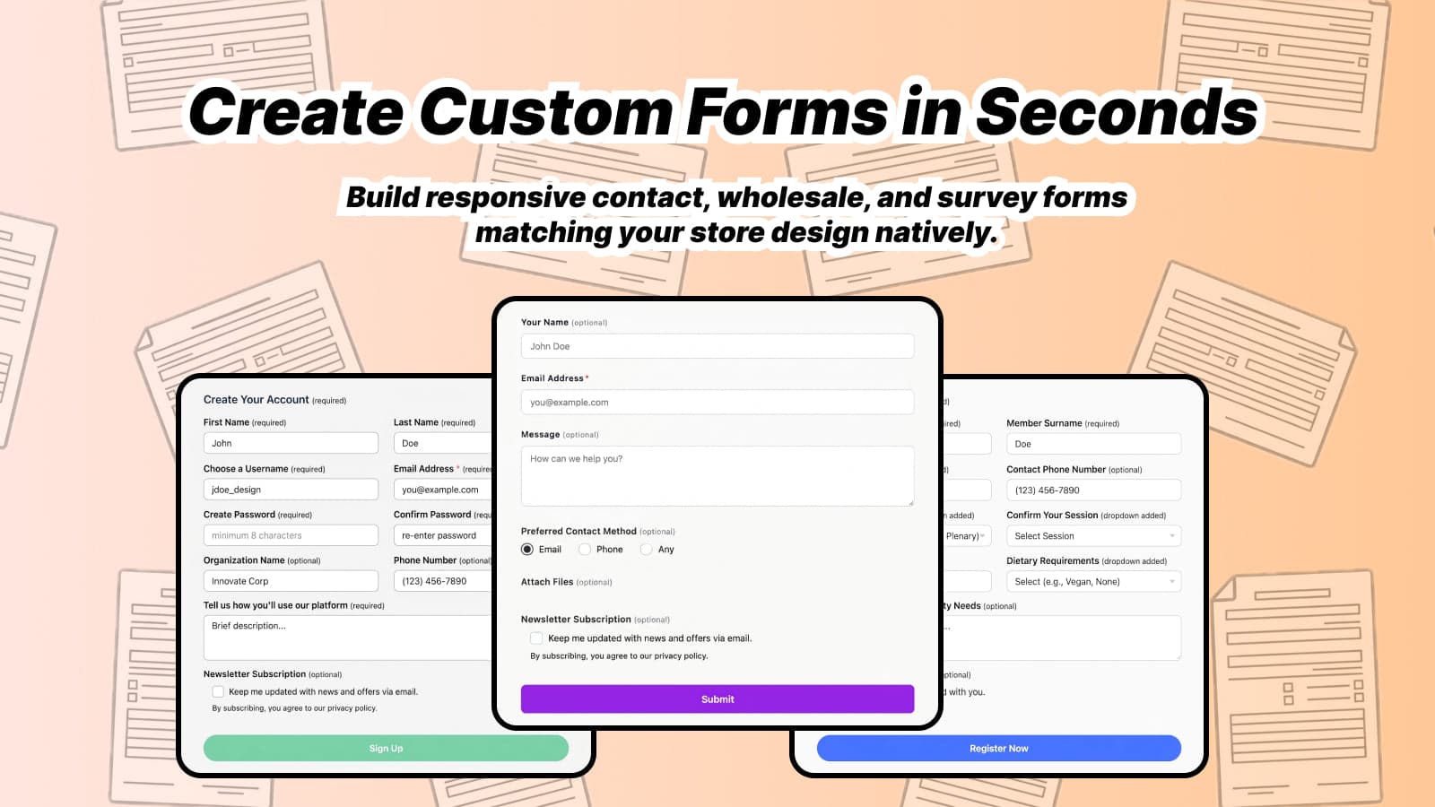 FormLab app interface displaying custom form creation.