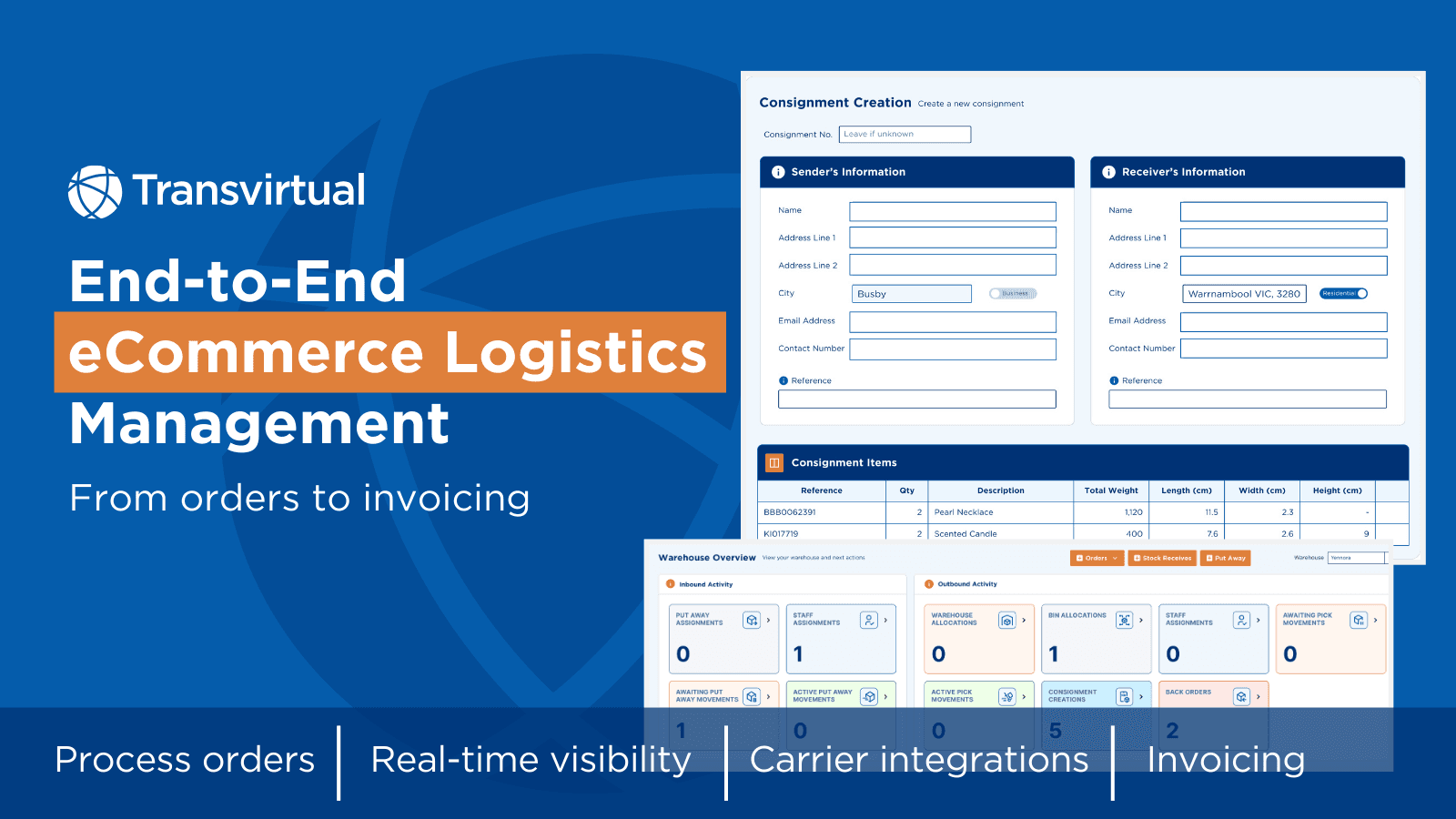 End-to-end e-commerce logistics management