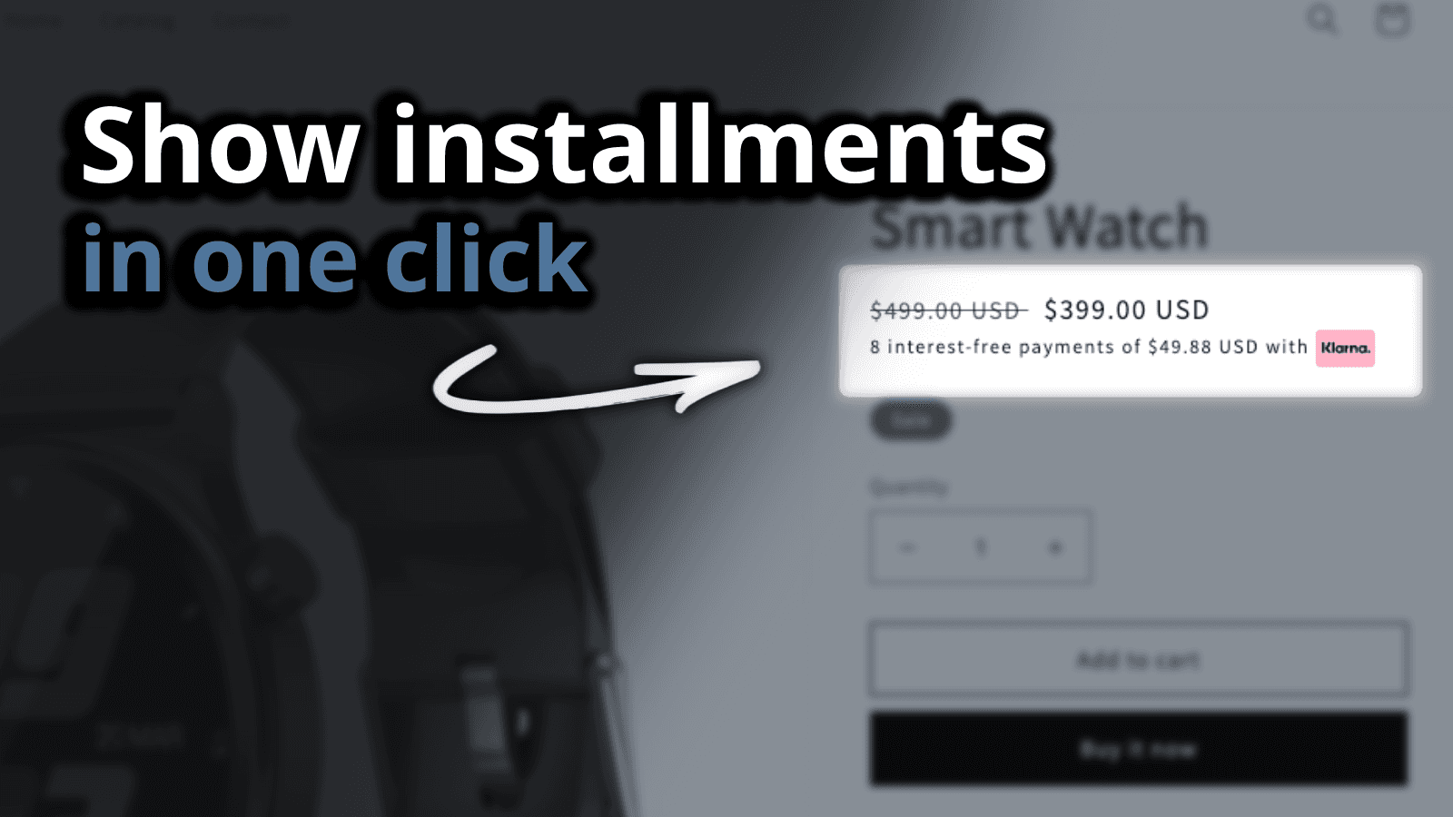 Show installments in one click