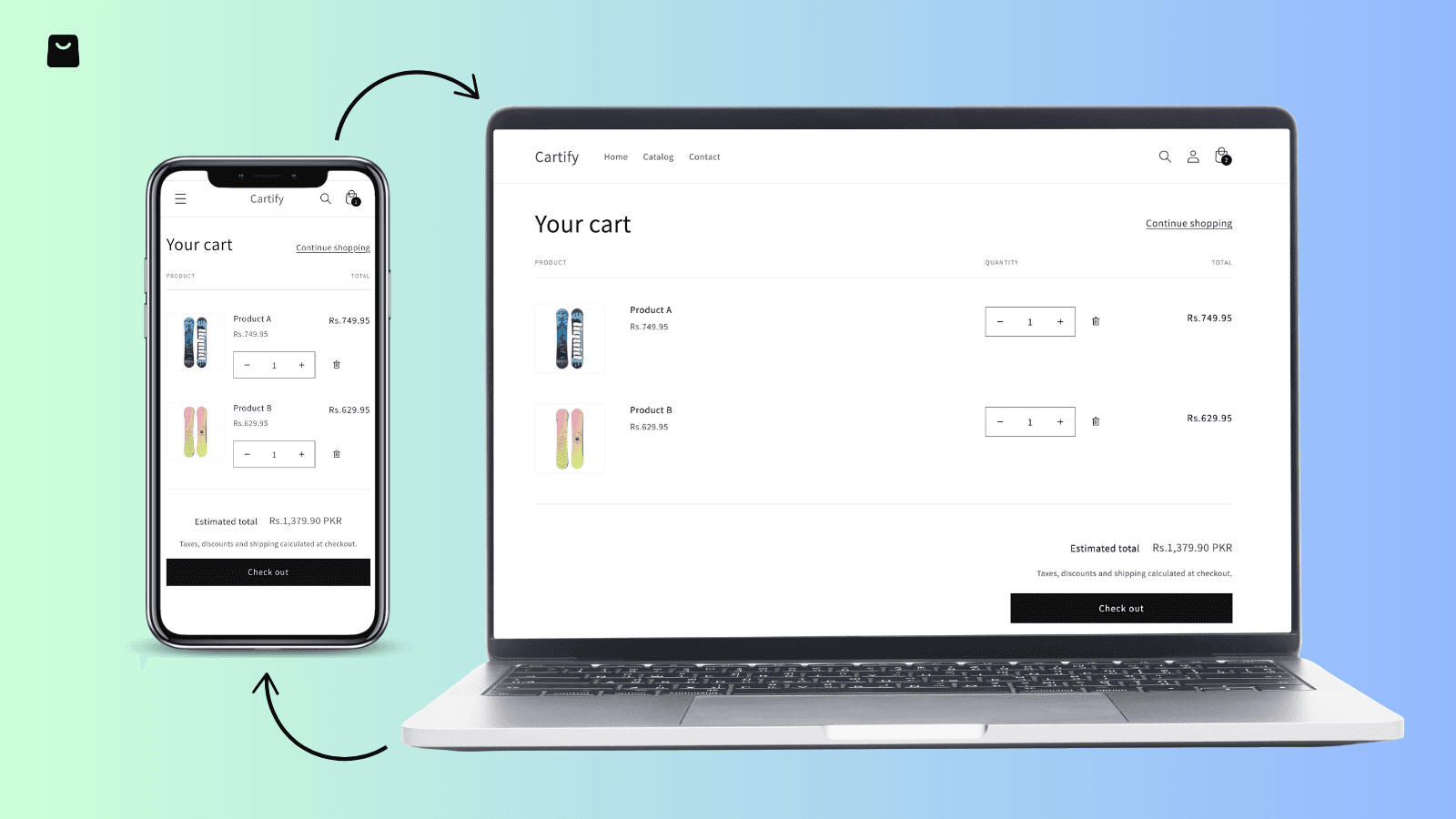 persistent cart across device for shopify customers