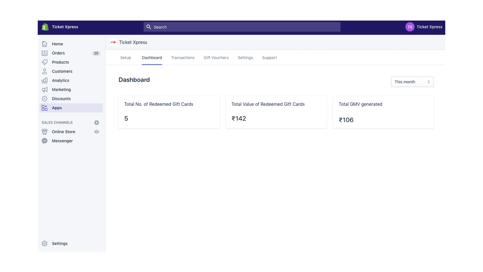 Ticket Xpress Dashboard