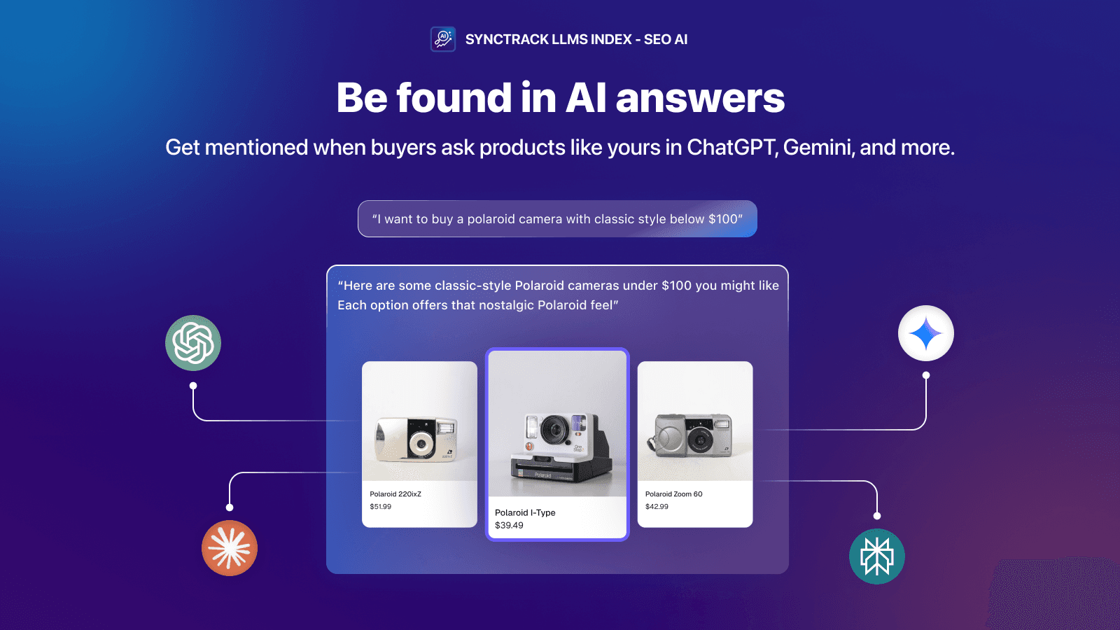 Shop mentioned in AI search results like ChatGPT and Gemini